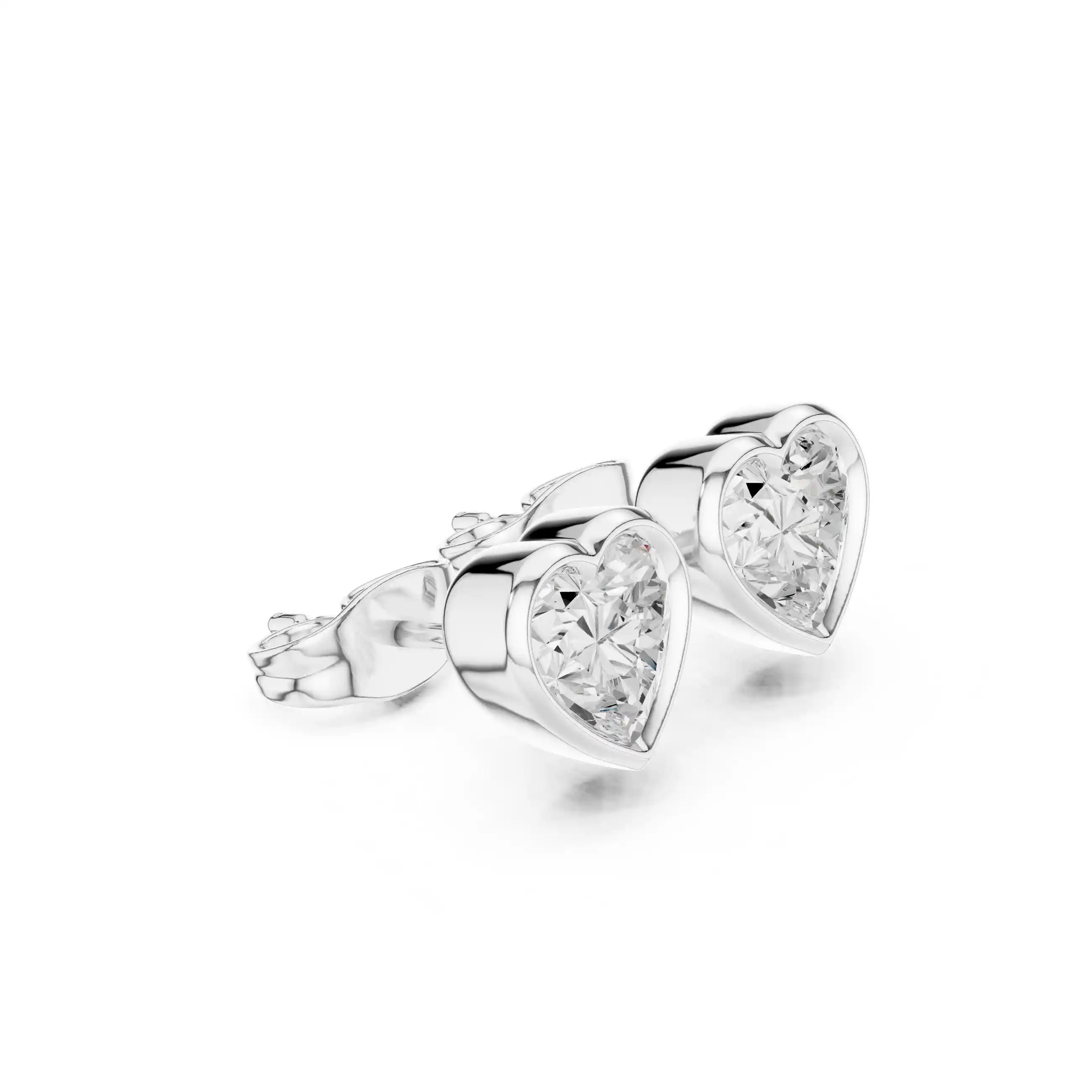 Dylemma Essential Bezel Set Studs - Heart