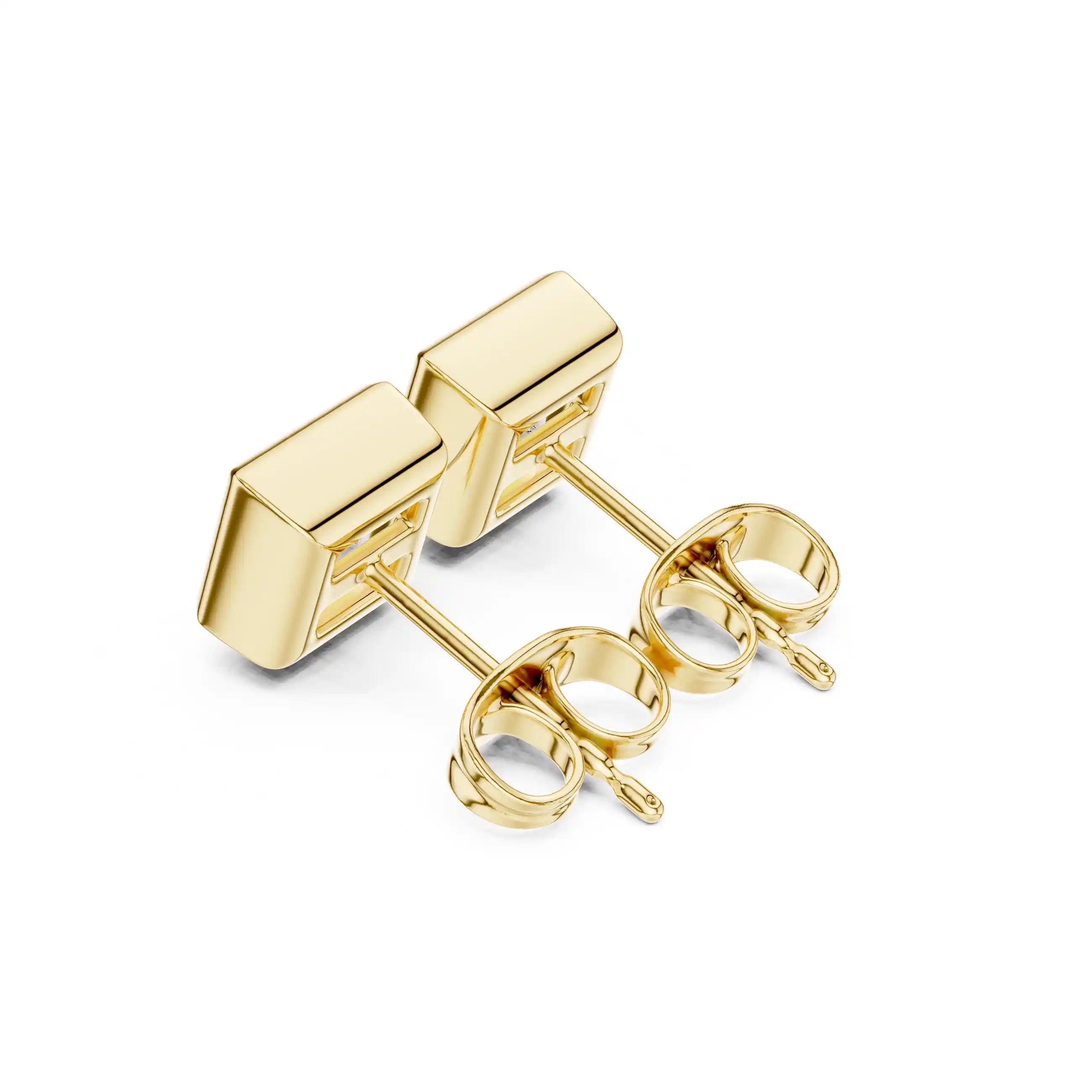 Dylemma Essential Bezel Set Studs - Princess