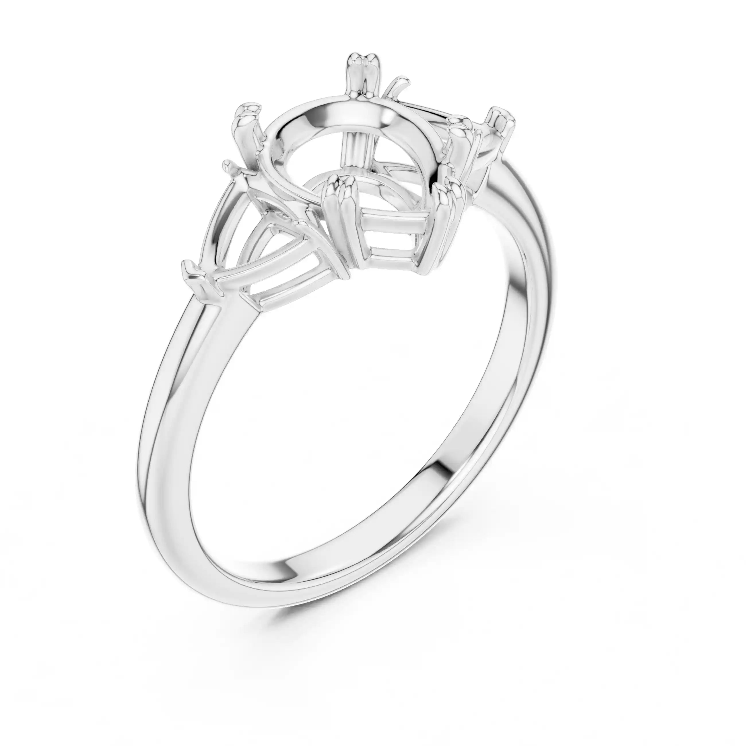 Three-Stone Pear-Cut Diamond Engagement Ring