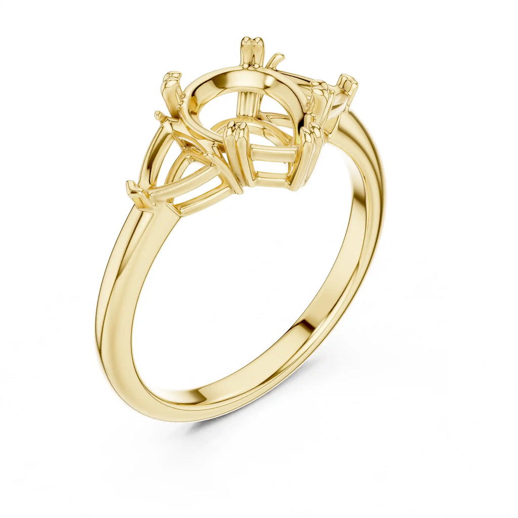 Three-Stone Pear-Cut Diamond Engagement Ring