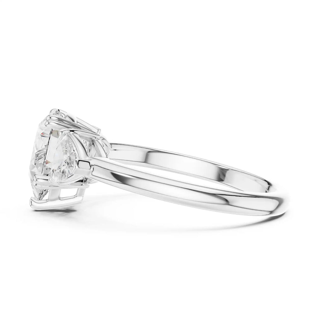 Three-Stone Pear-Cut Diamond Engagement Ring