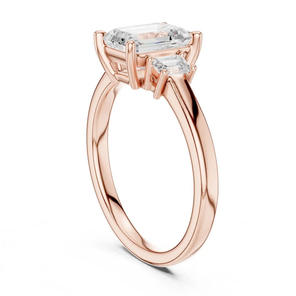 Three-Stone Emerald-Cut Diamond Ring