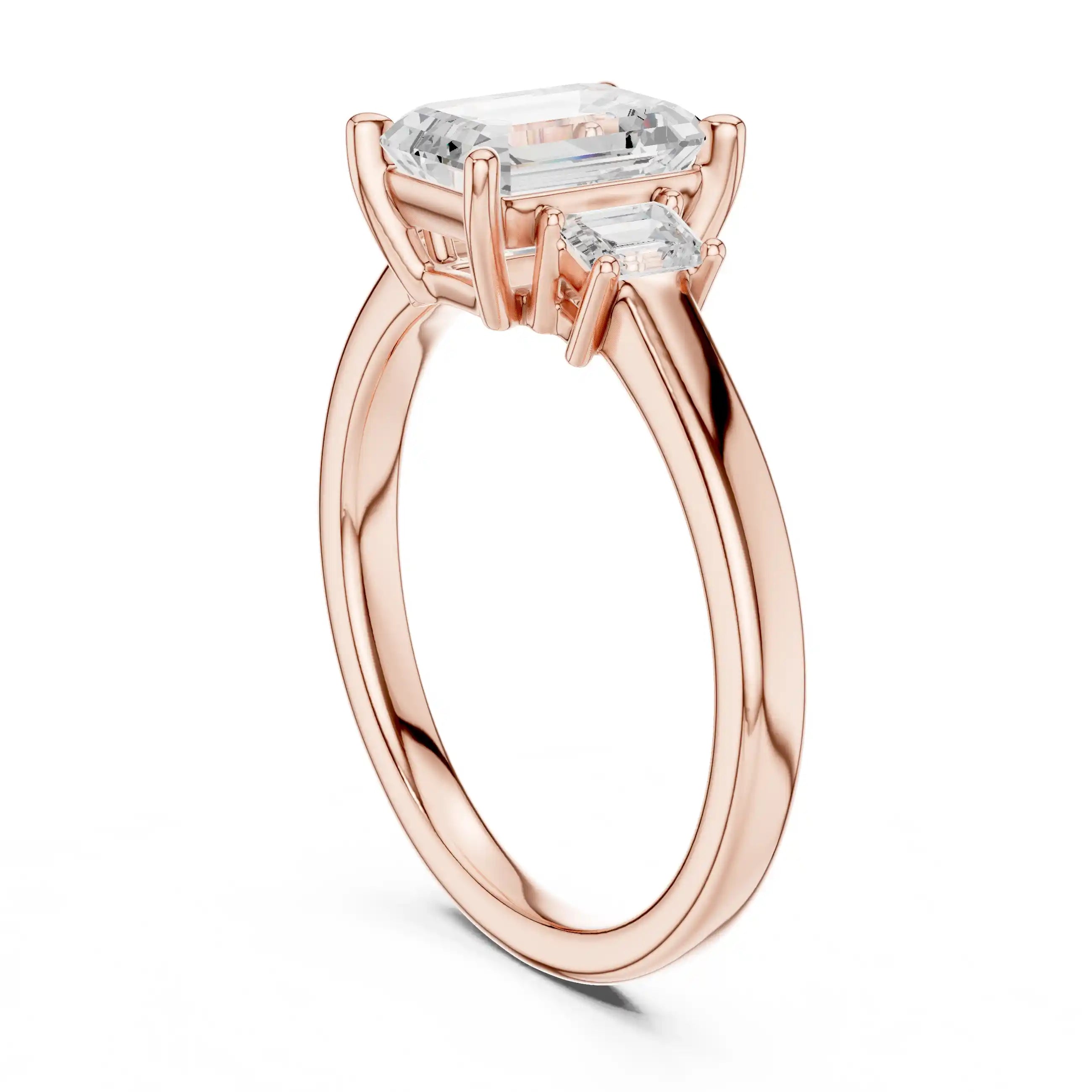Three-Stone Emerald-Cut Diamond Ring