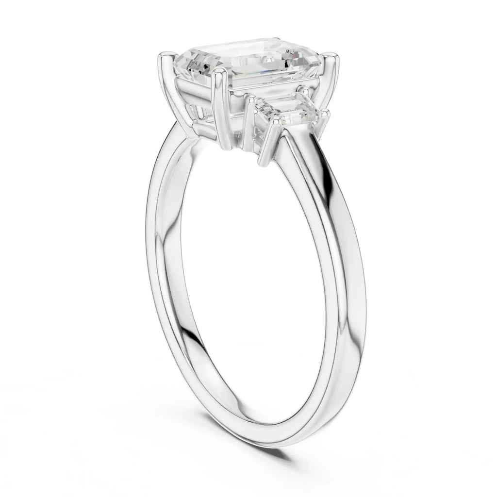 Three-Stone Emerald-Cut Diamond Ring