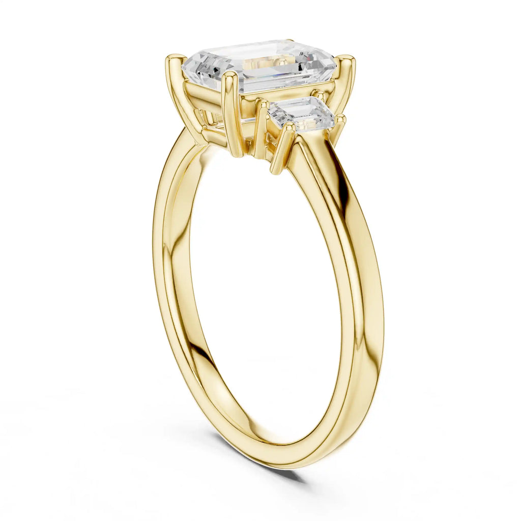 Three-Stone Emerald-Cut Diamond Ring