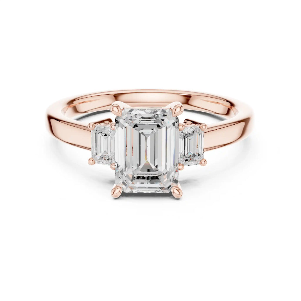 Three-Stone Emerald-Cut Diamond Ring