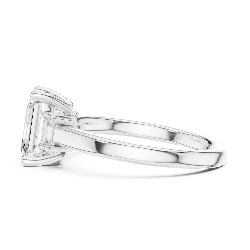 Three-Stone Emerald-Cut Diamond Ring