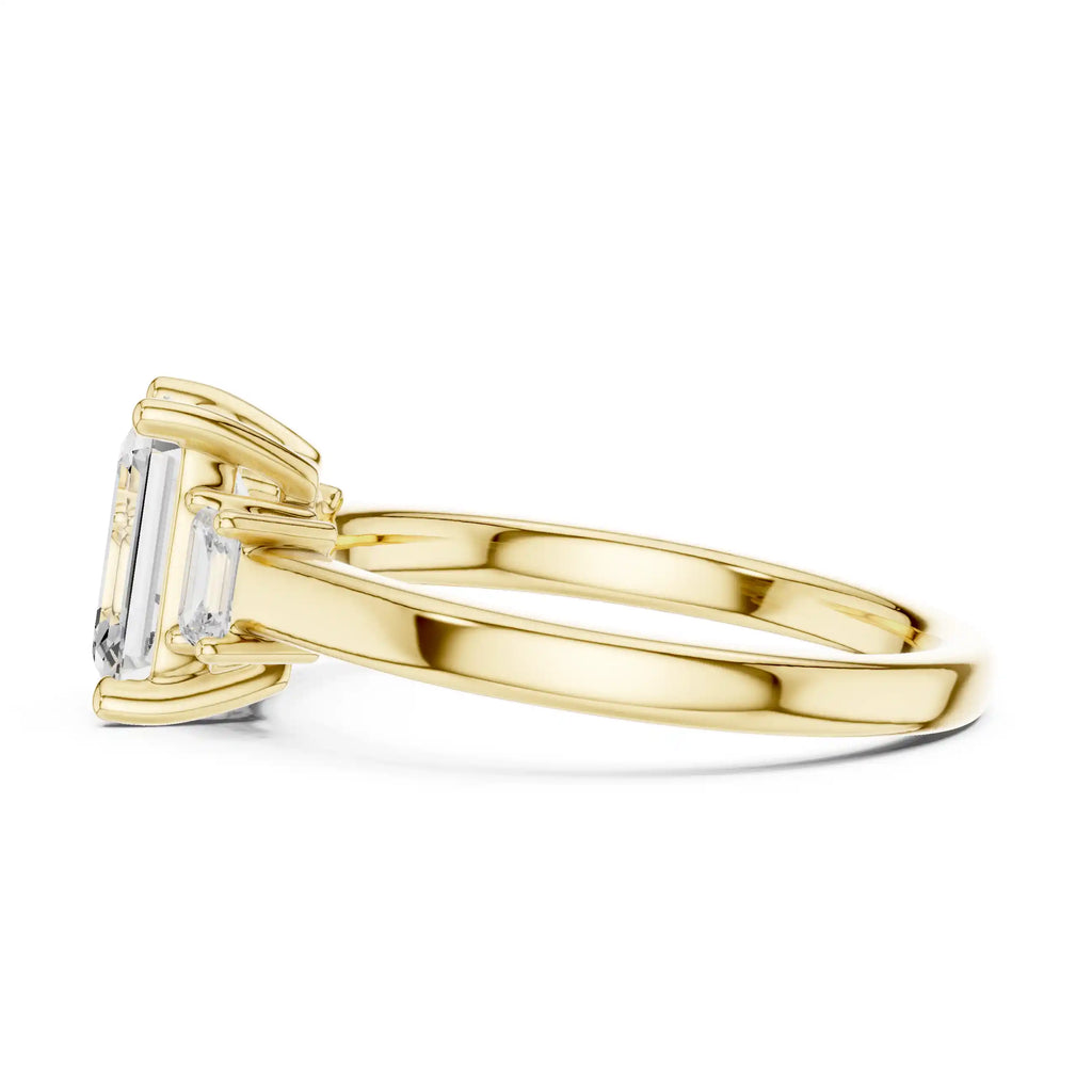Three-Stone Emerald-Cut Diamond Ring