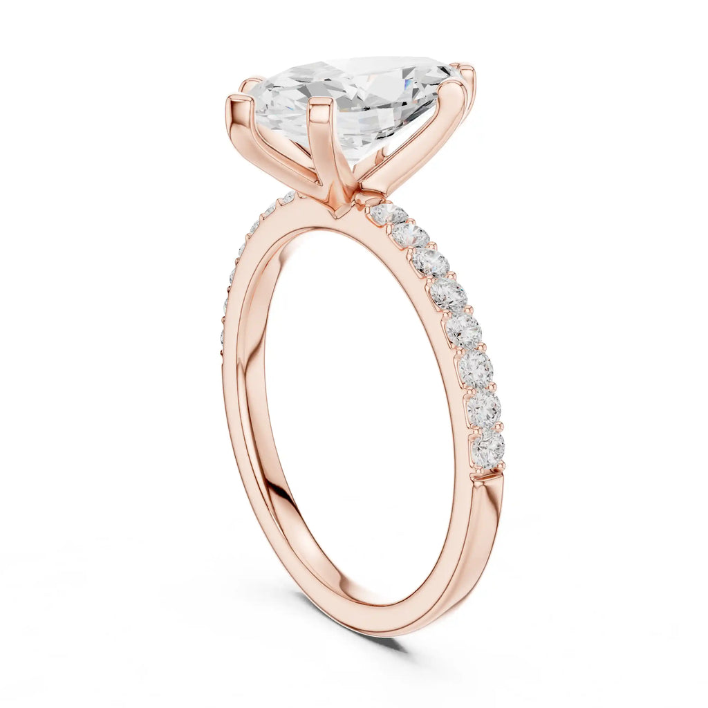 Marquise Diamond Ring with Pavé Band