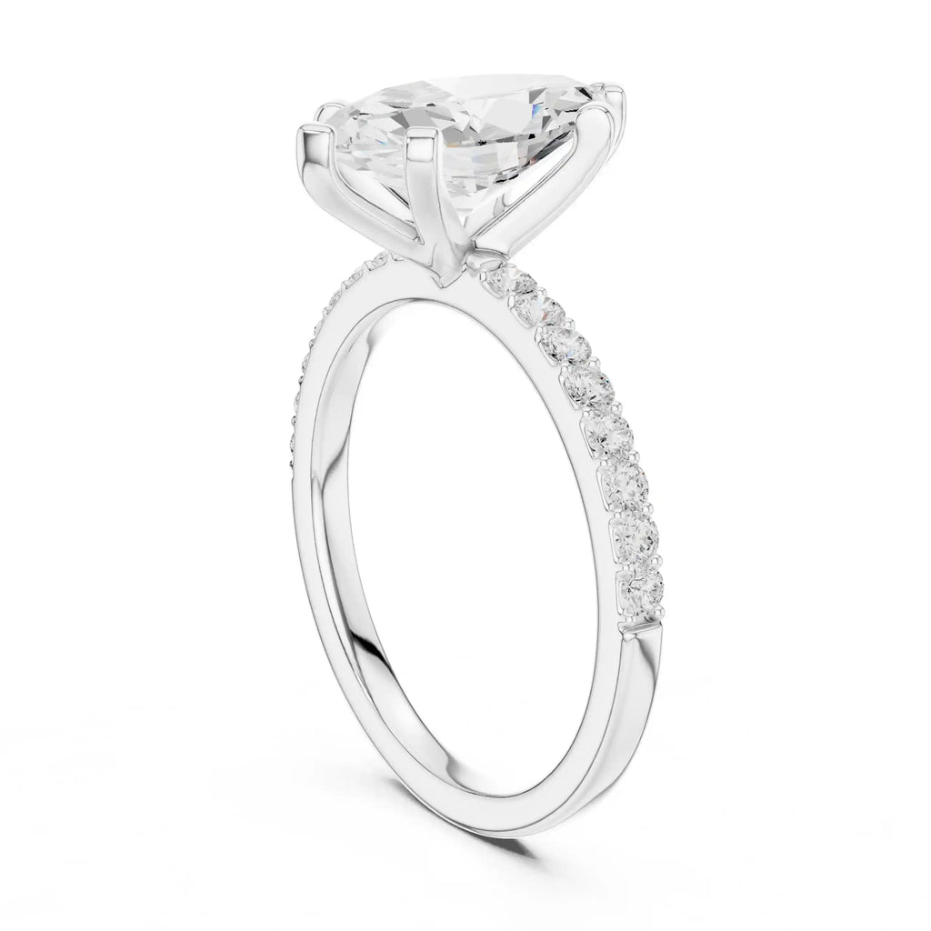 Marquise Diamond Ring with Pavé Band