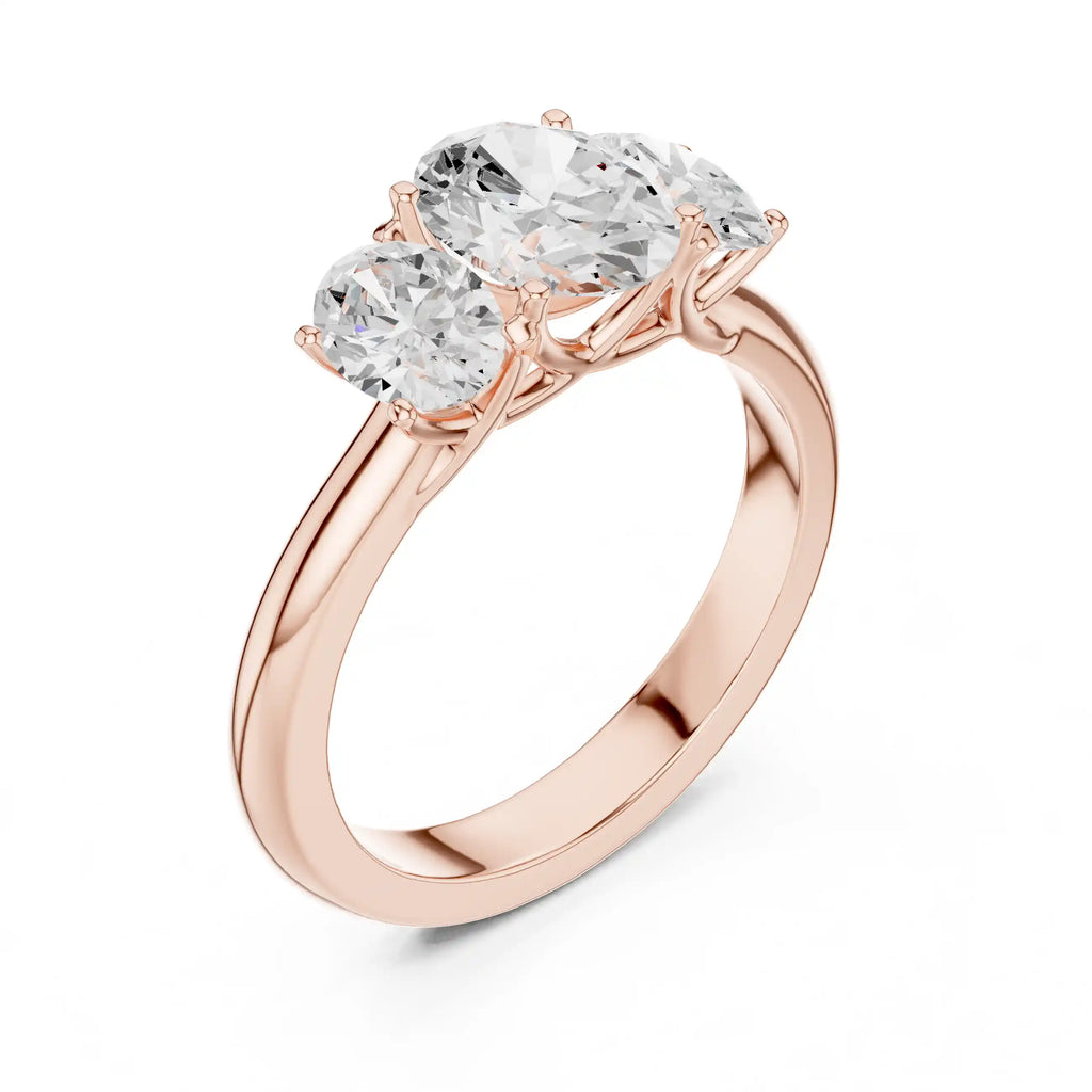 Three-Stone Oval-Cut Diamond Ring