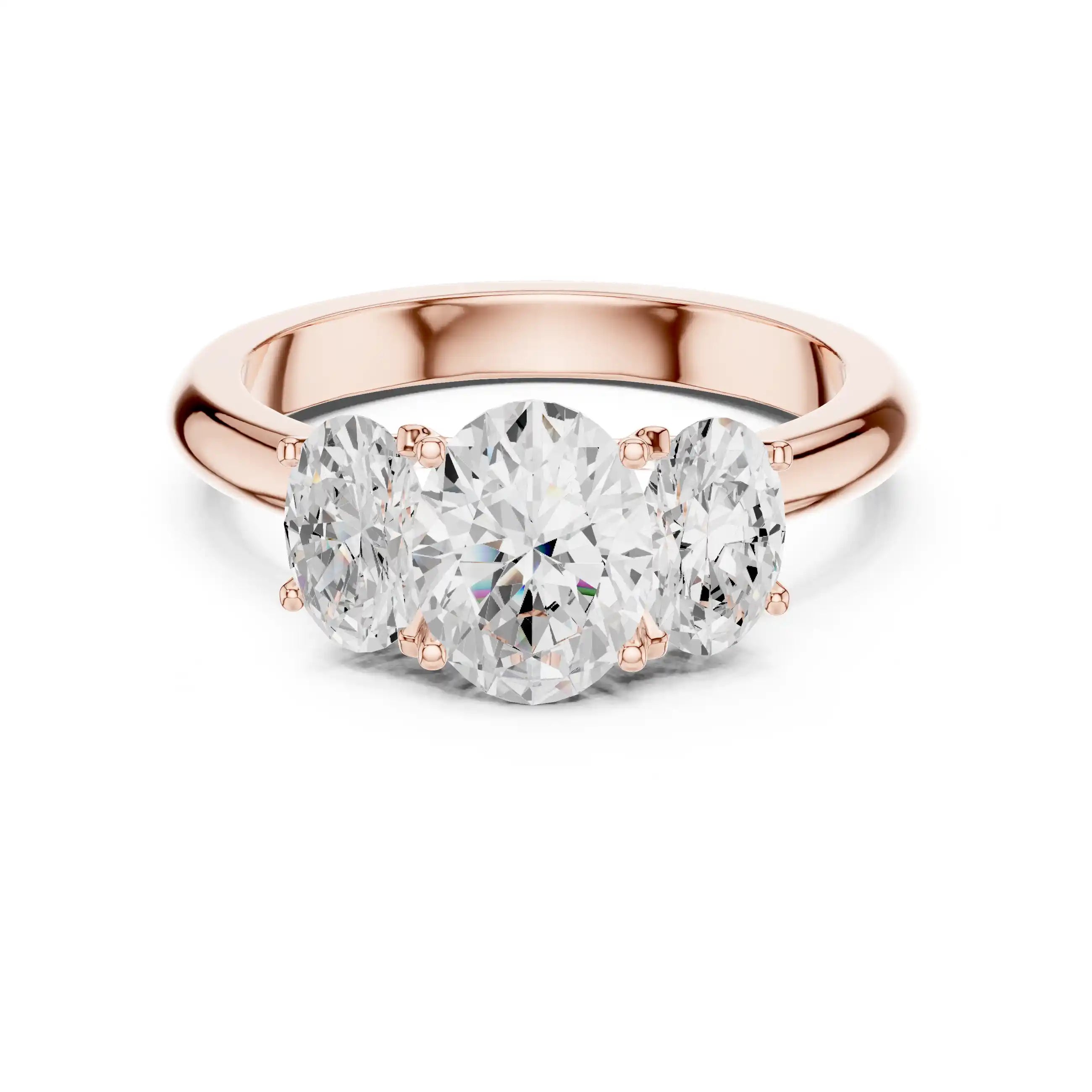 Three-Stone Oval-Cut Diamond Ring