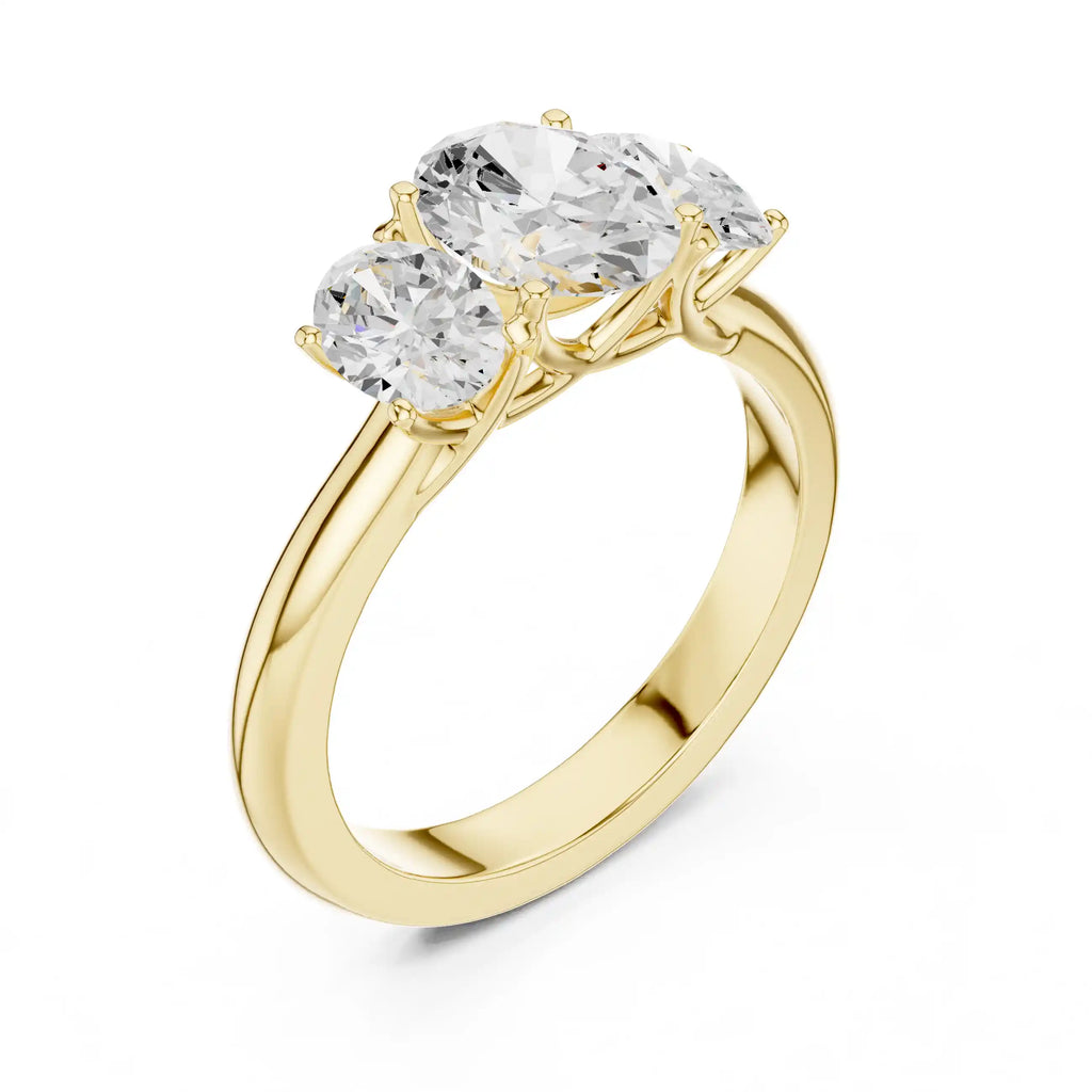 Three-Stone Oval-Cut Diamond Ring