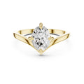 Oval-Cut Diamond Solitaire Ring with Chevron Band