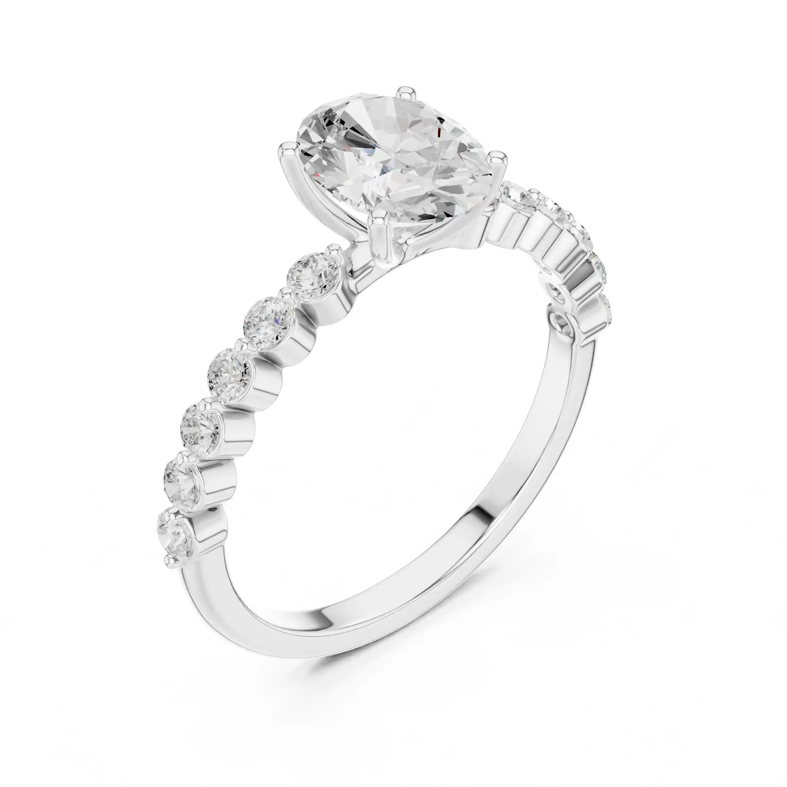 Dylemma Oval Diamond Solitaire Ring
