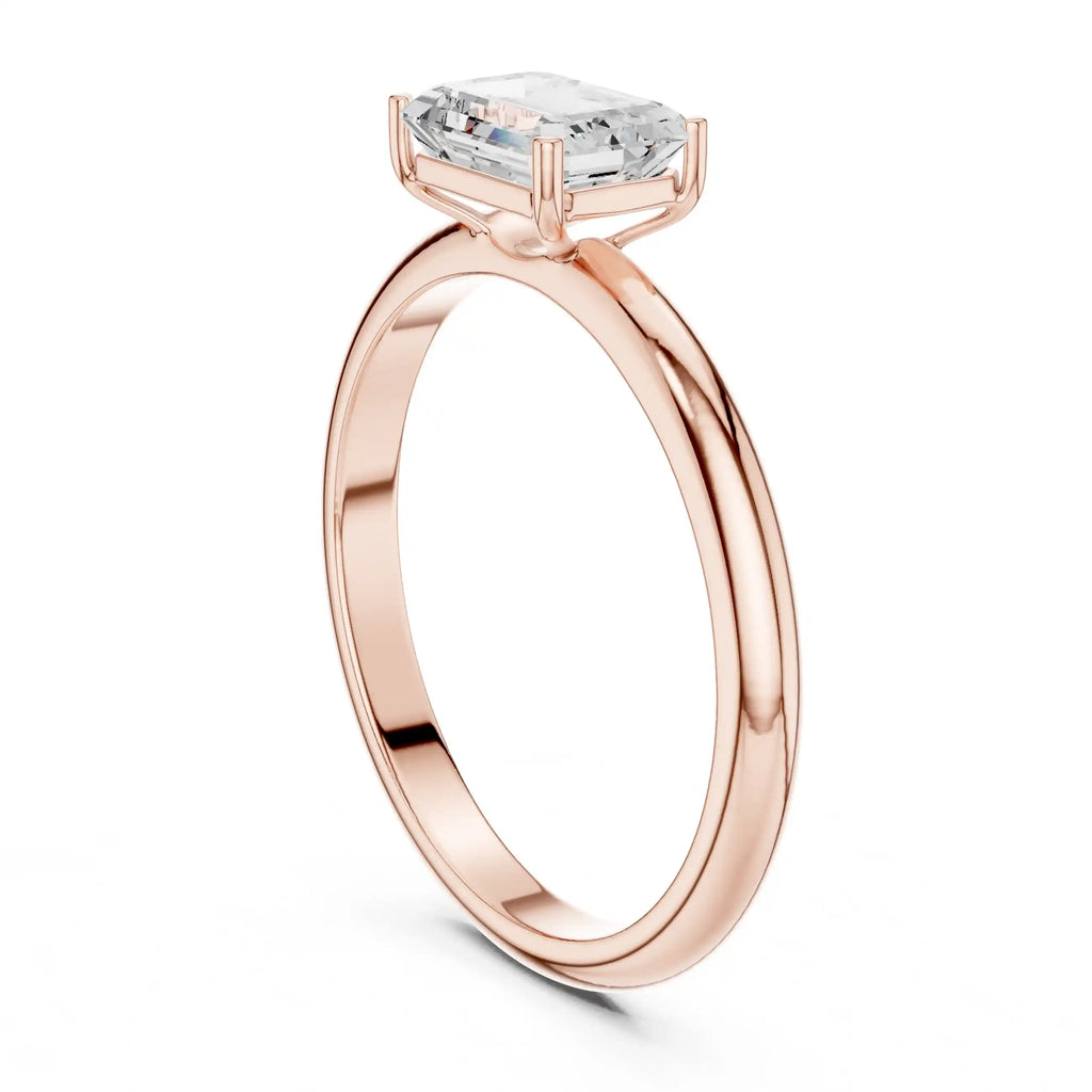 Emerald-Cut East–West Diamond Engagement Ring