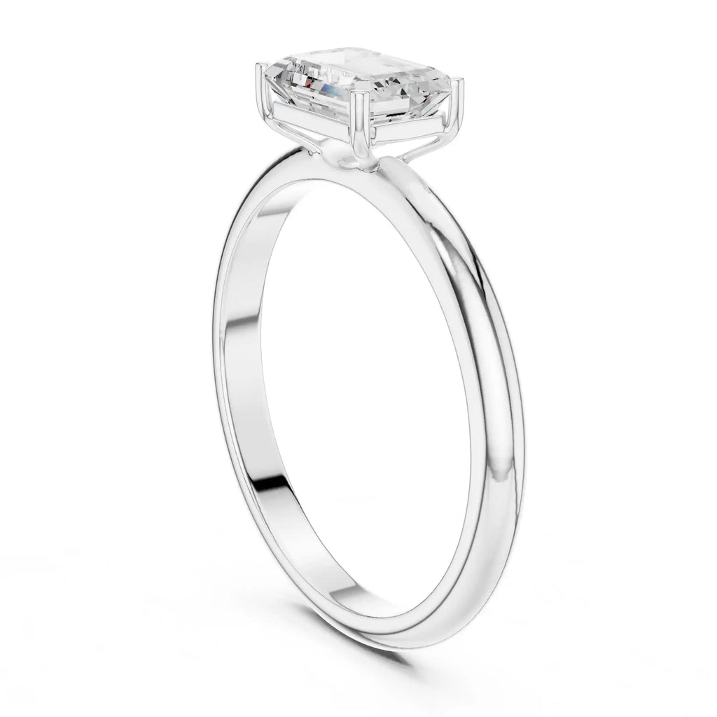 Emerald-Cut East–West Diamond Engagement Ring