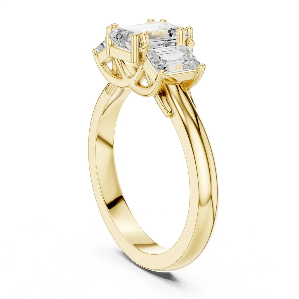 Emerald Cut Diamond Ring with Side Stones