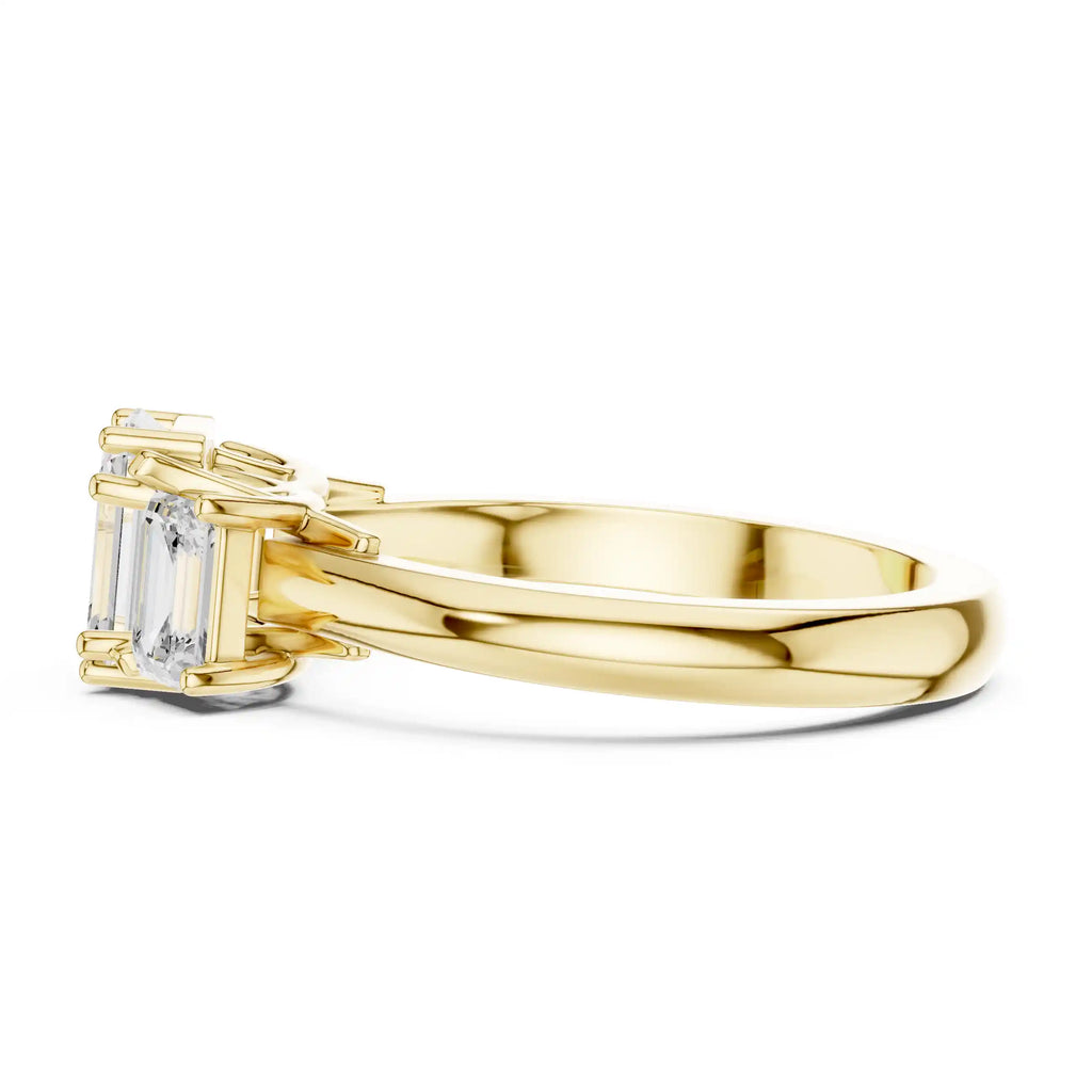 Emerald Cut Diamond Ring with Side Stones