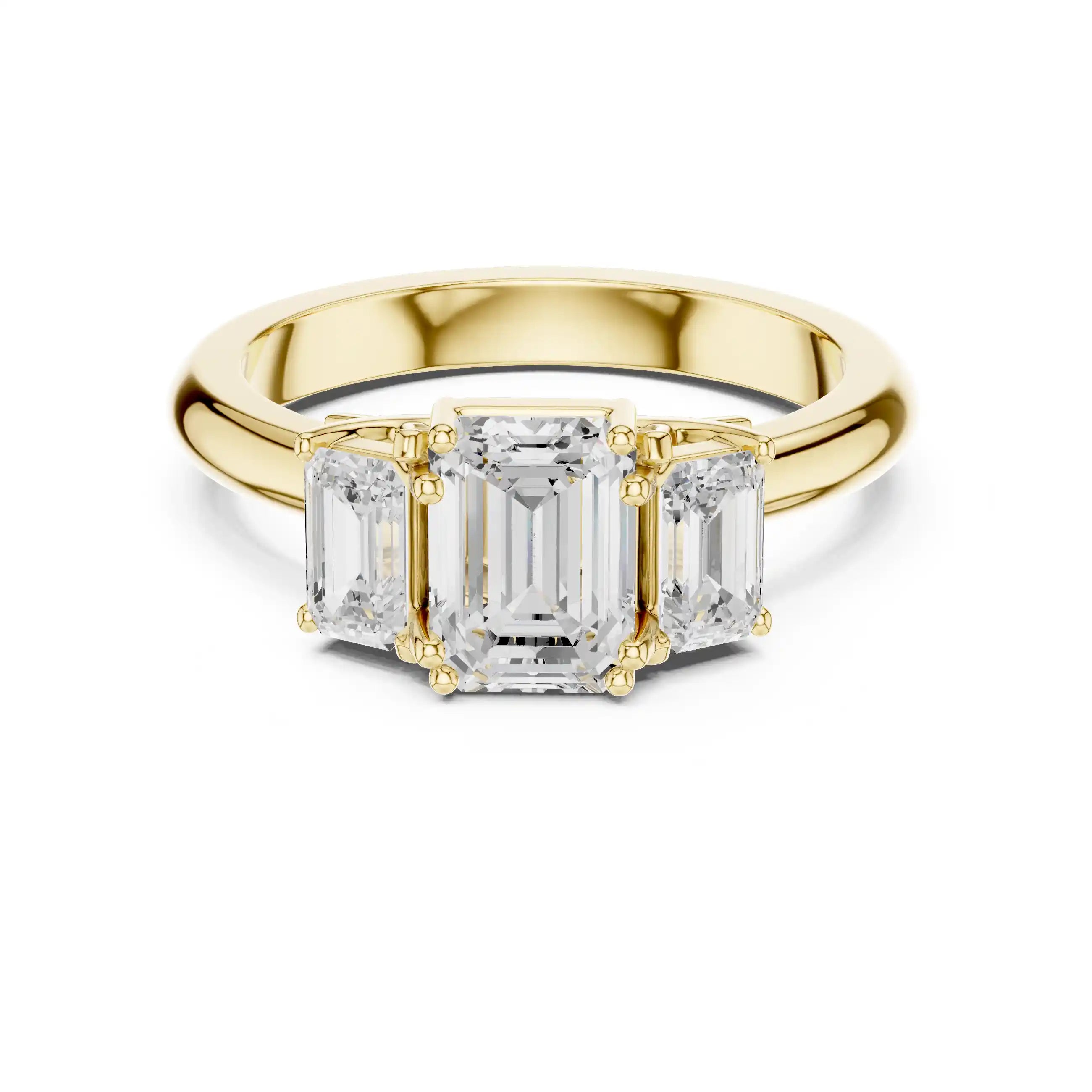 Emerald Cut Diamond Ring with Side Stones