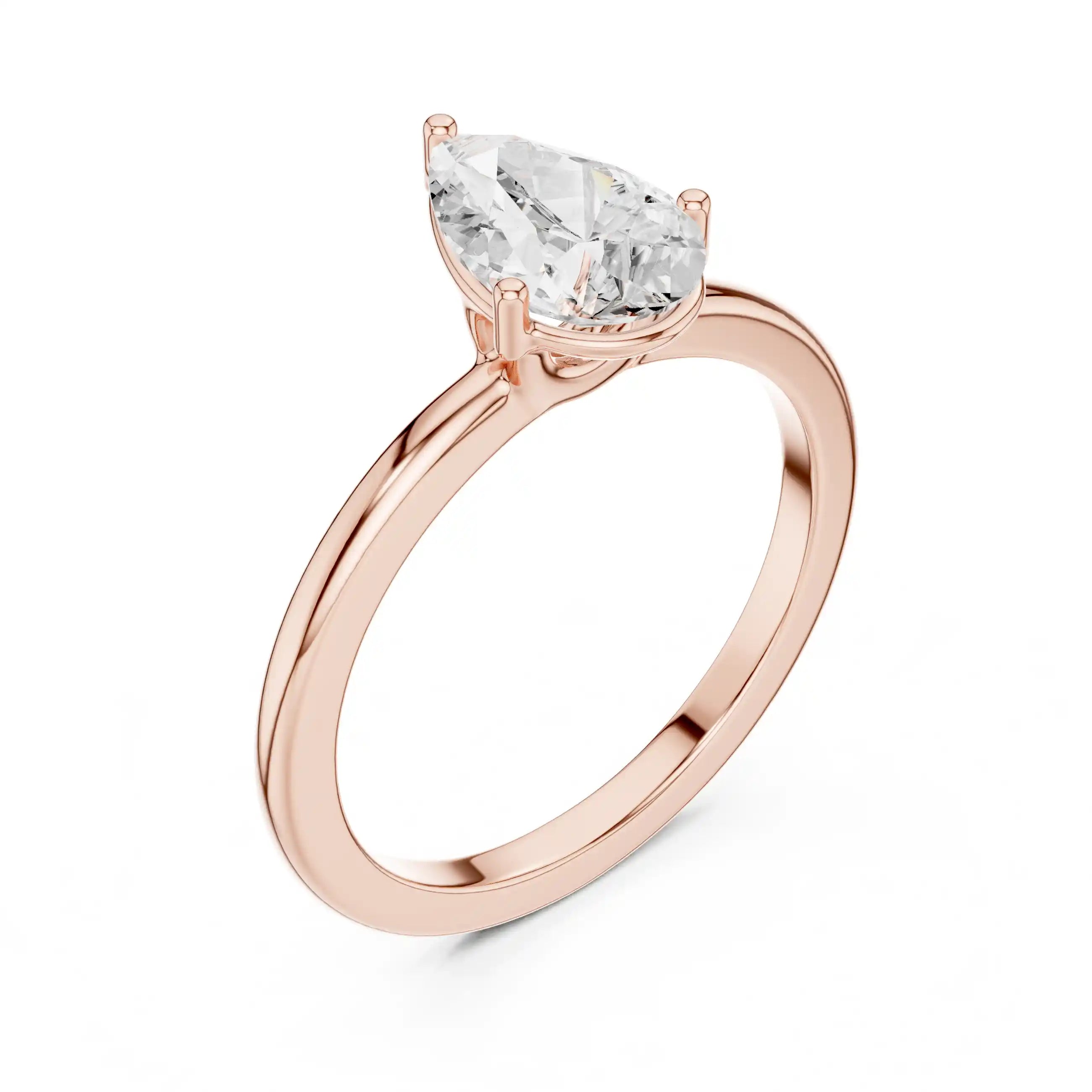 Pear Shape Diamond Solitaire Ring