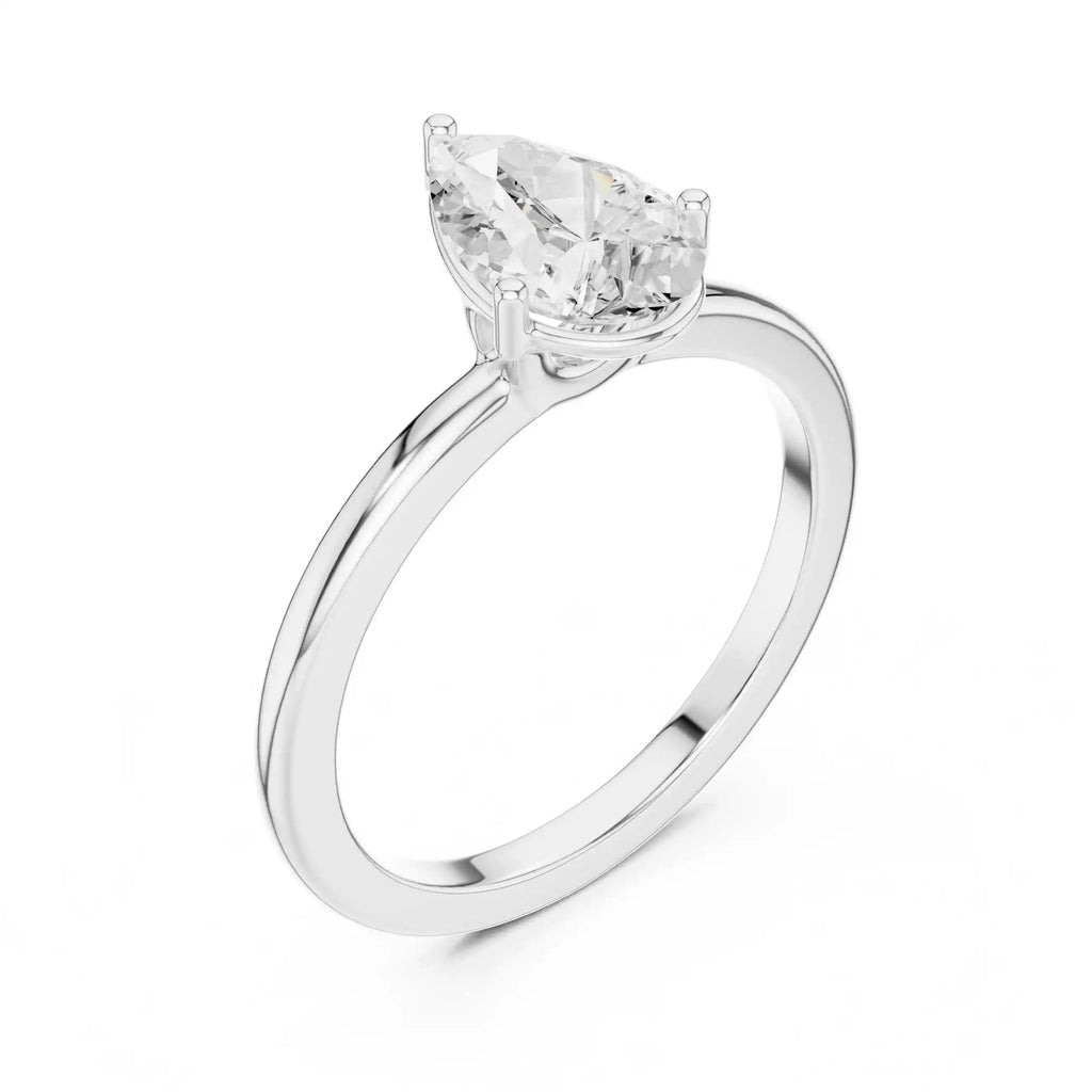 Pear Shape Diamond Solitaire Ring