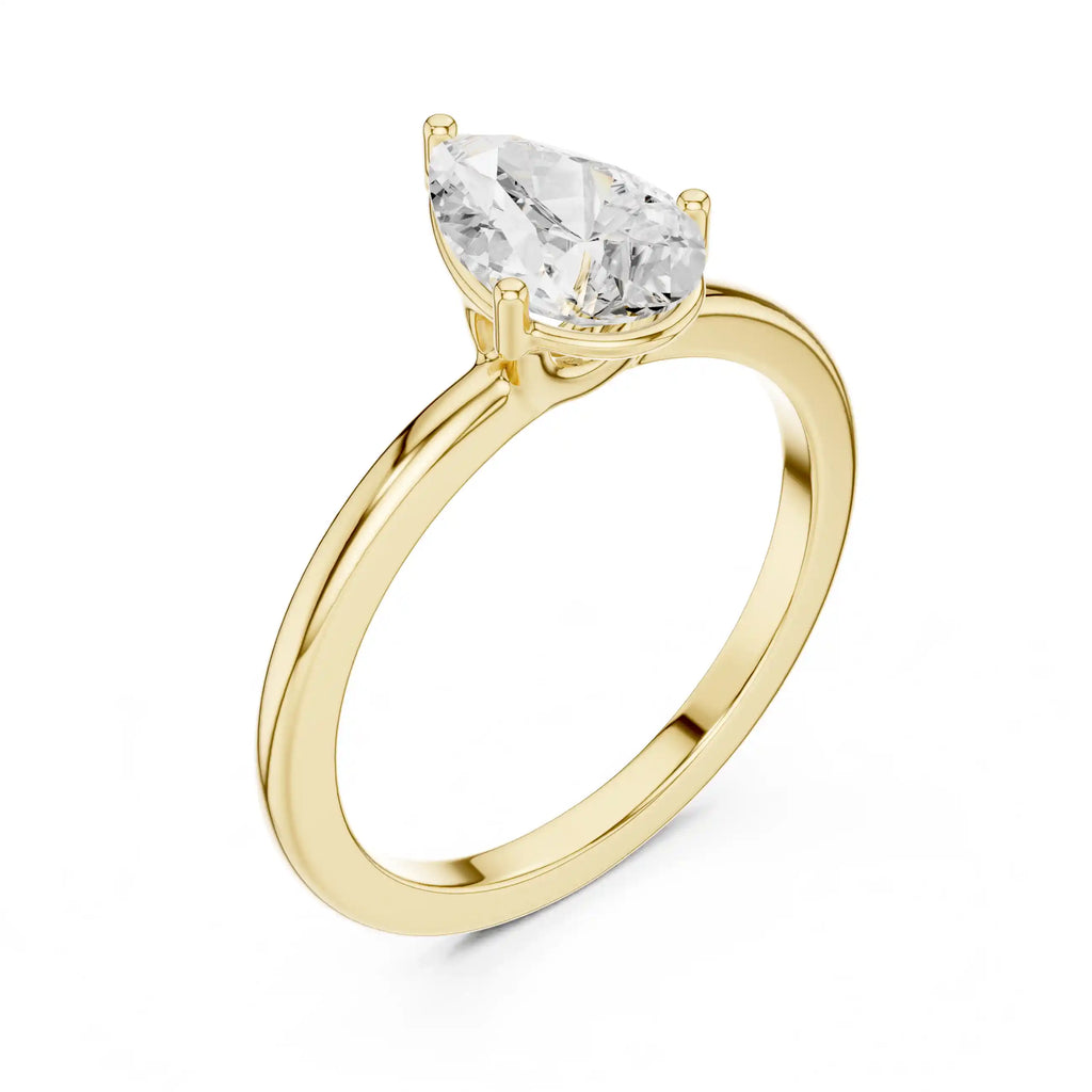 Pear Shape Diamond Solitaire Ring