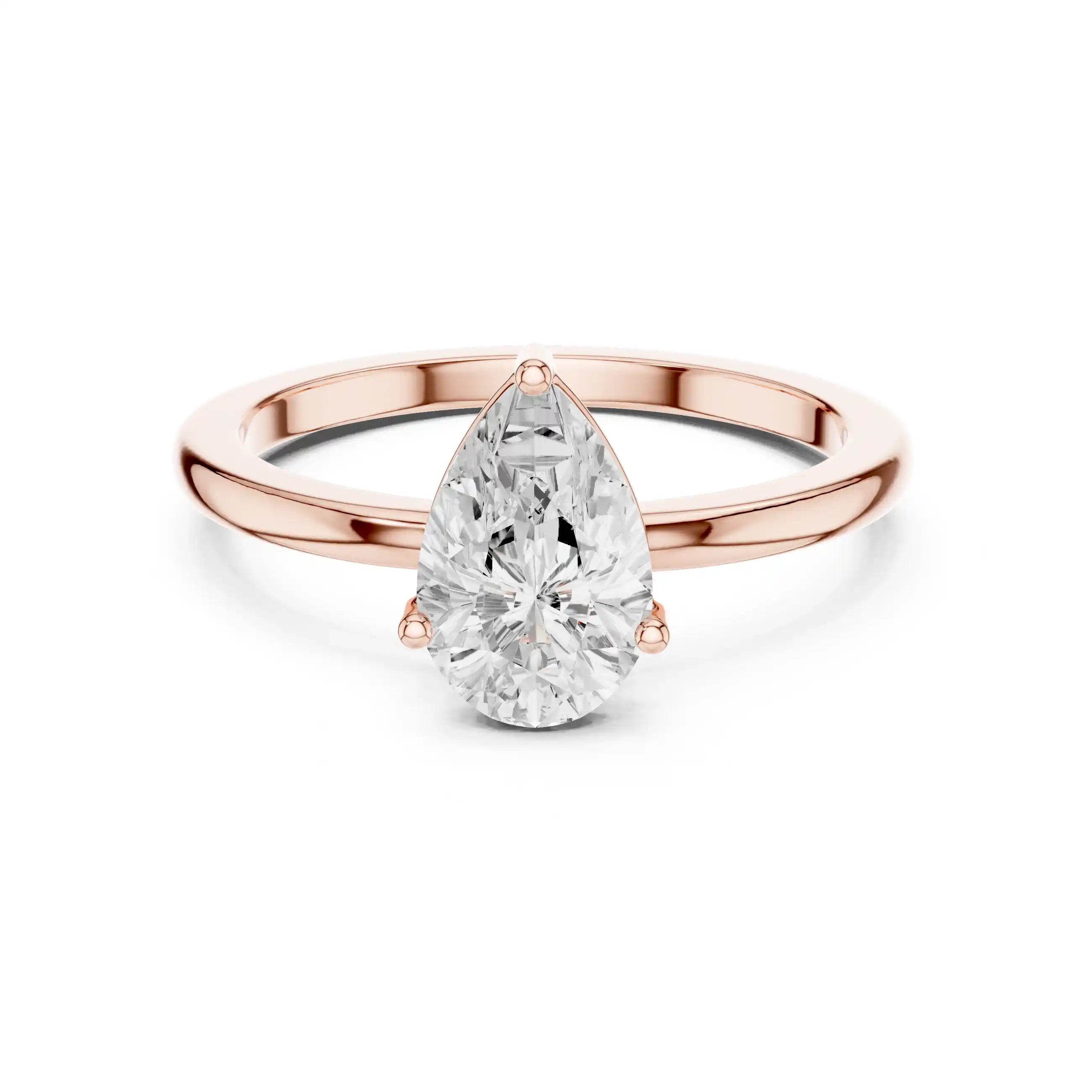 Pear Shape Diamond Solitaire Ring
