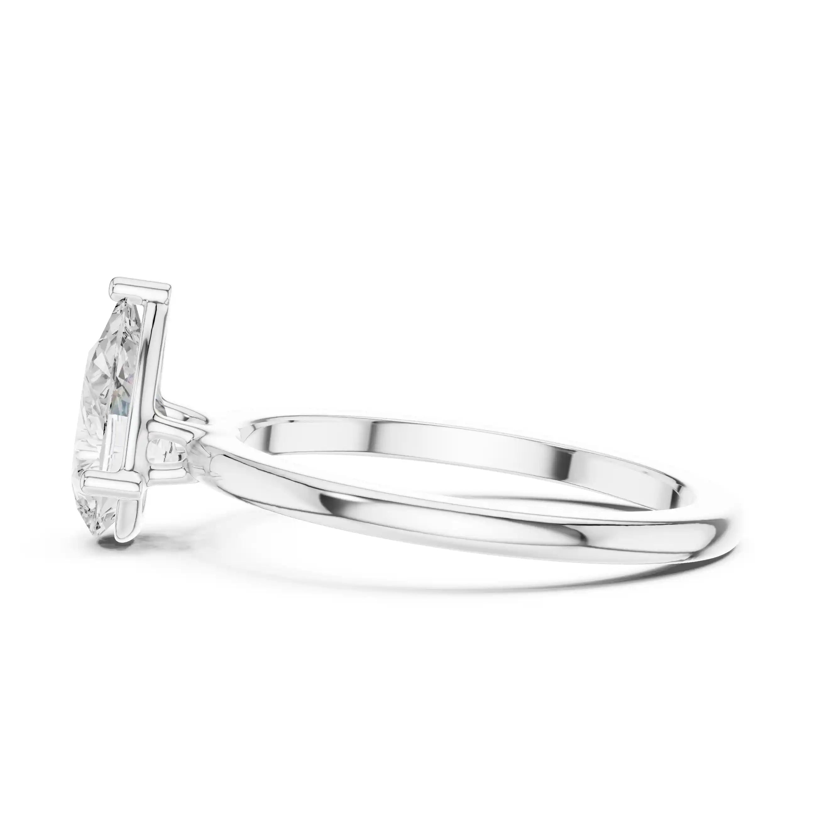 Pear Shape Diamond Solitaire Ring