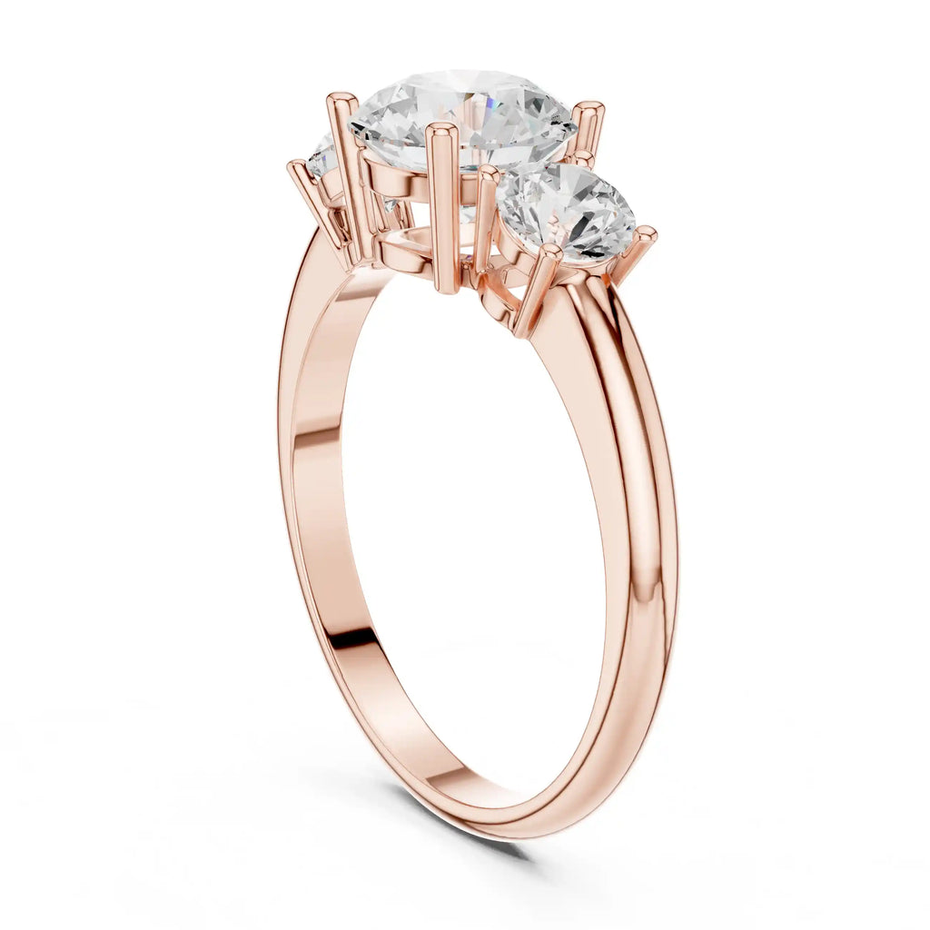Round-Cut Diamond Three-Stone Ring