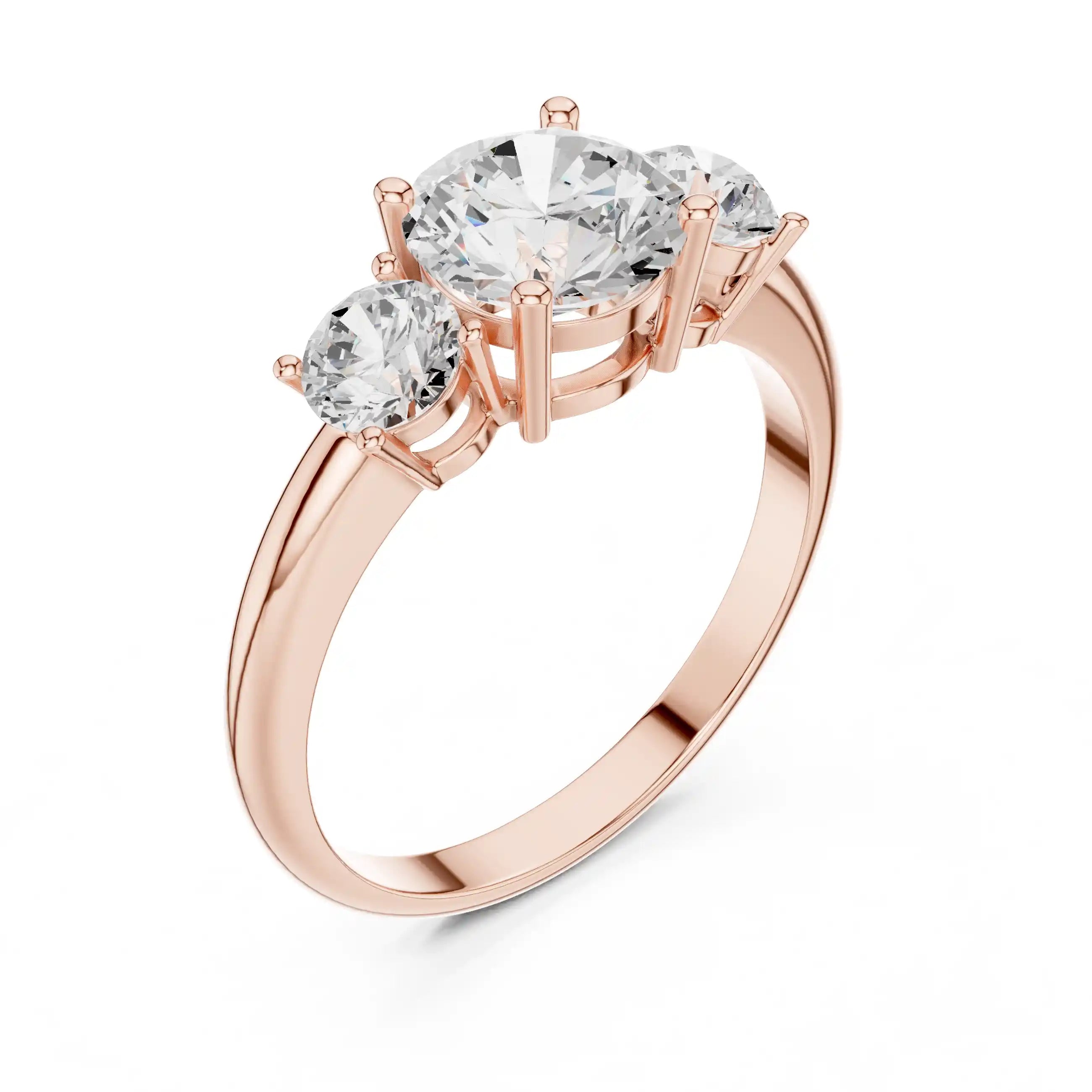 Round-Cut Diamond Three-Stone Ring