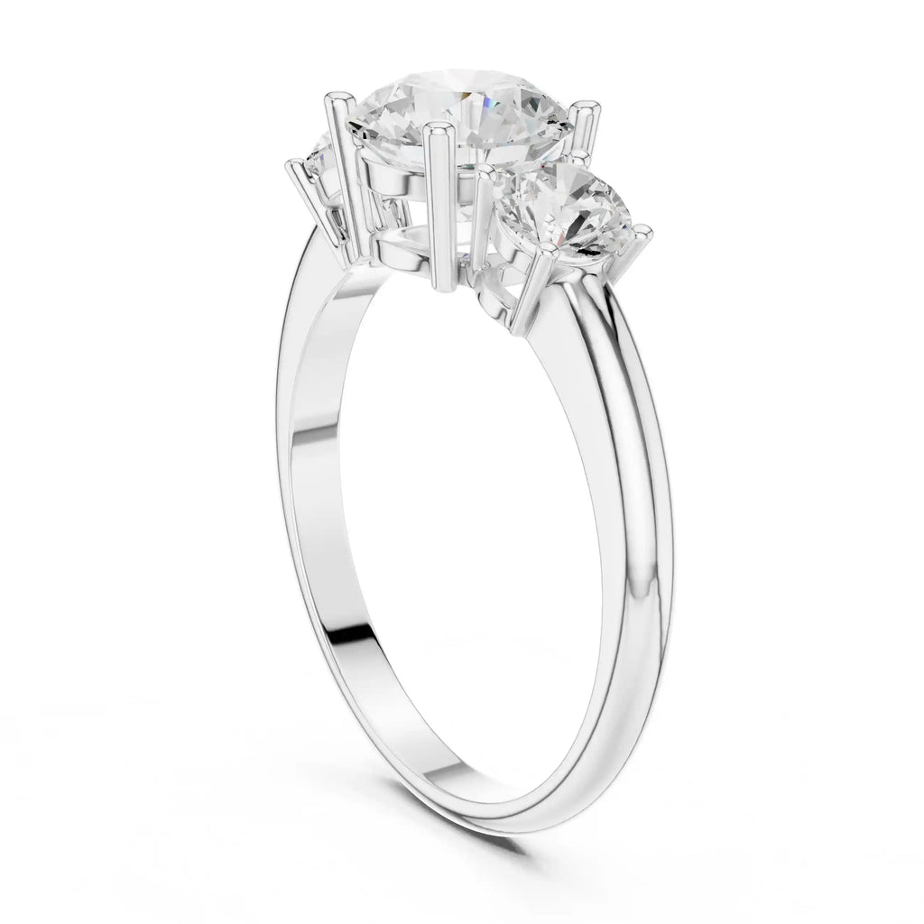 Round-Cut Diamond Three-Stone Ring