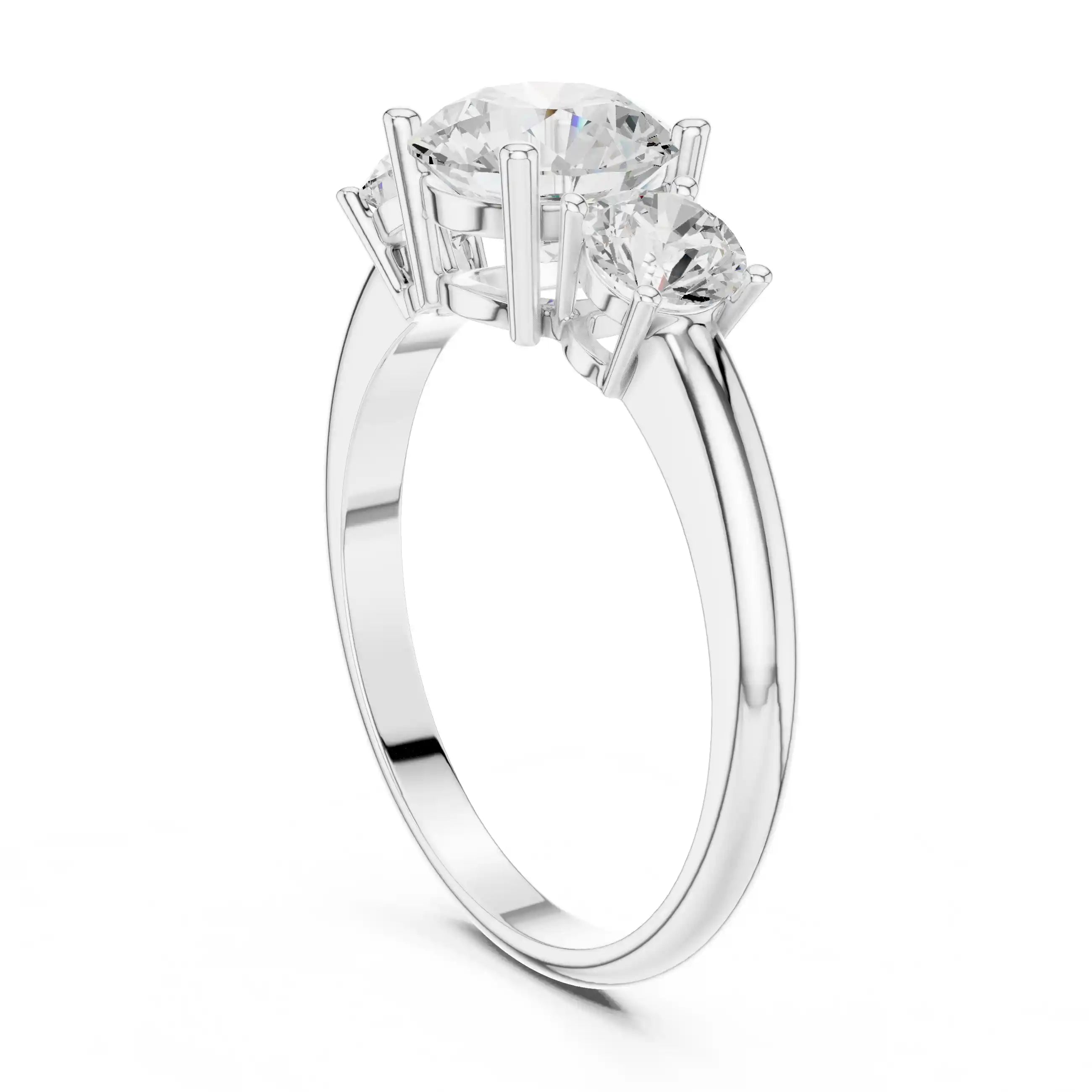 Round-Cut Diamond Three-Stone Ring