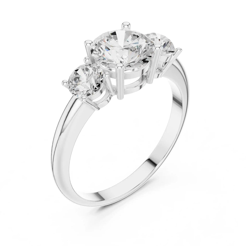 Round-Cut Diamond Three-Stone Ring