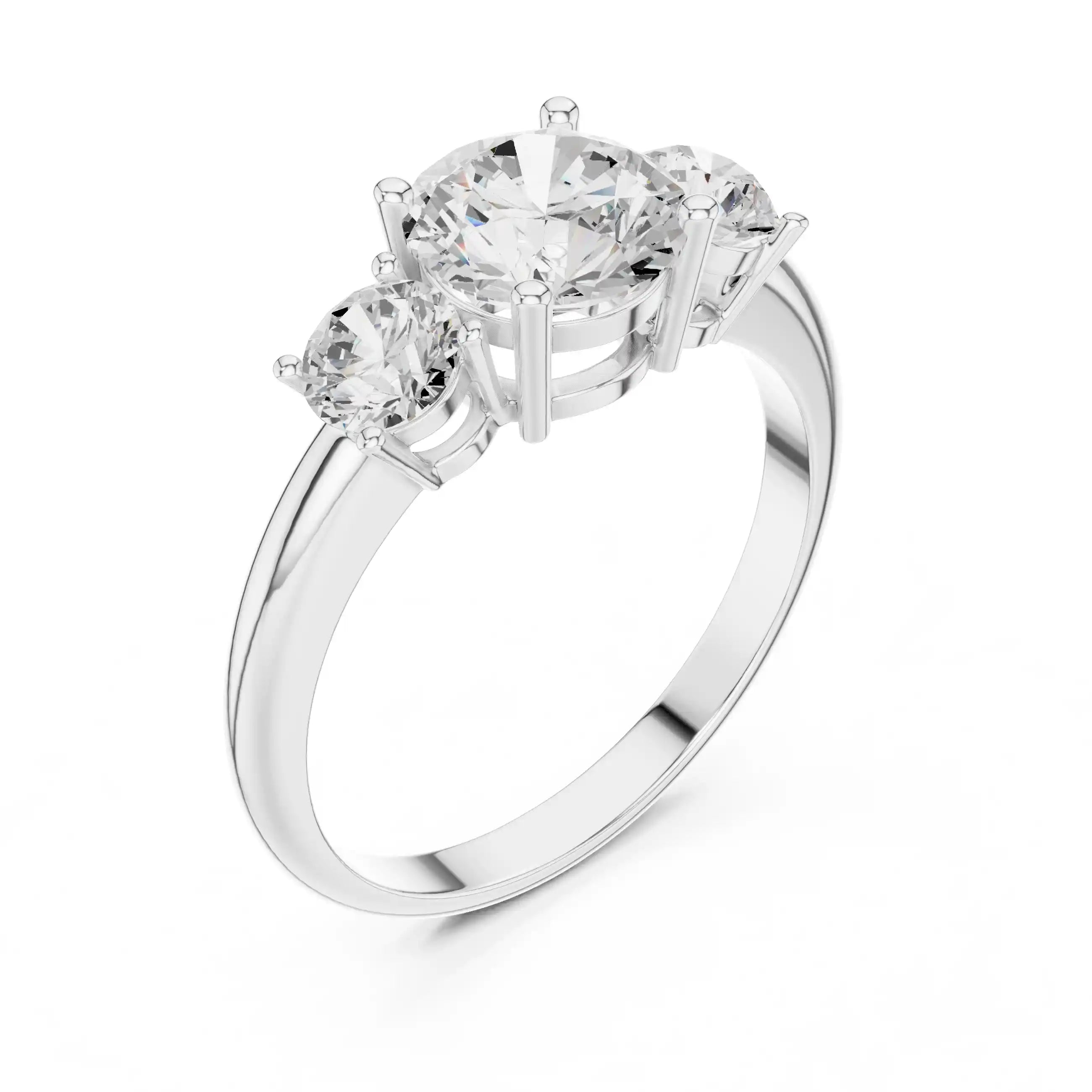 Round-Cut Diamond Three-Stone Ring