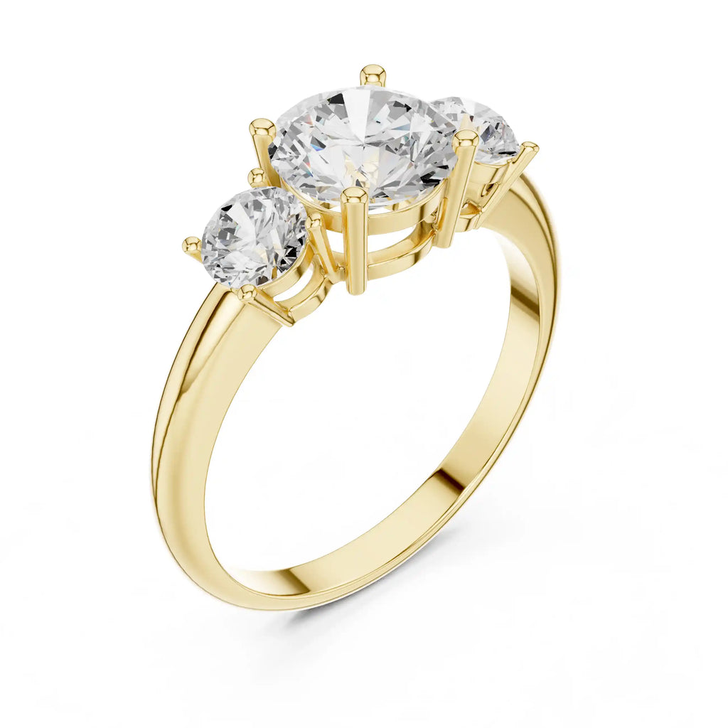 Round-Cut Diamond Three-Stone Ring
