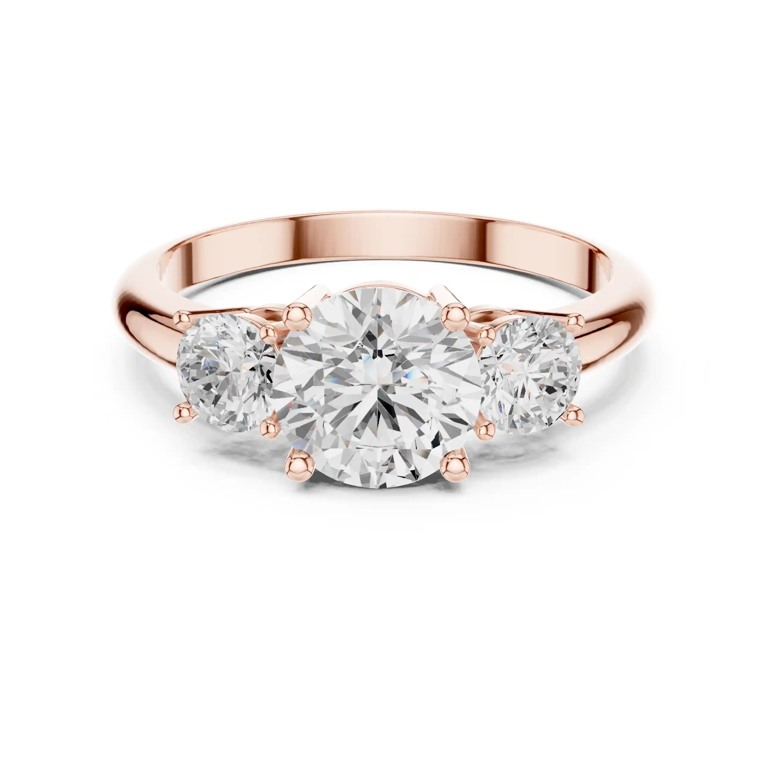 Round-Cut Diamond Three-Stone Ring