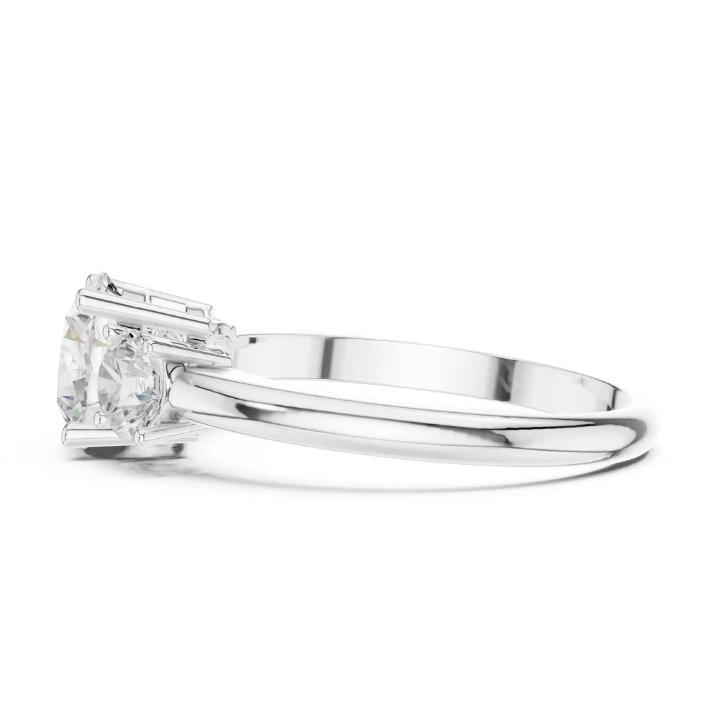 Round-Cut Diamond Three-Stone Ring