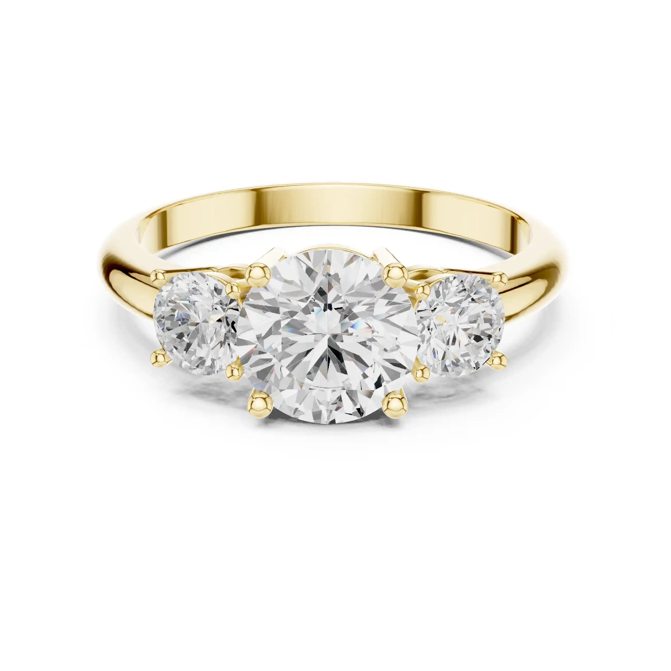Round-Cut Diamond Three-Stone Ring