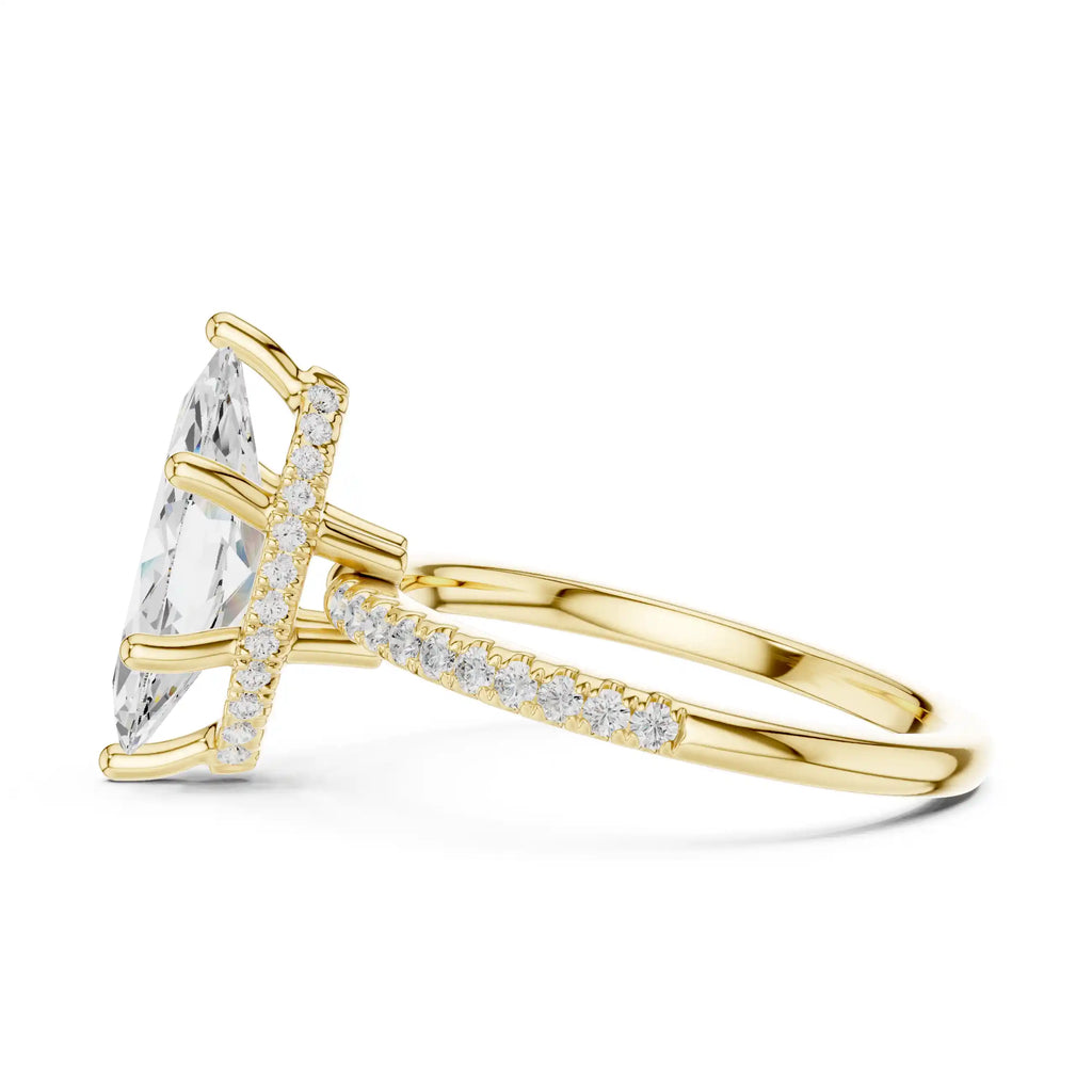 Marquise Cut Diamond  Ring with Pavé Band