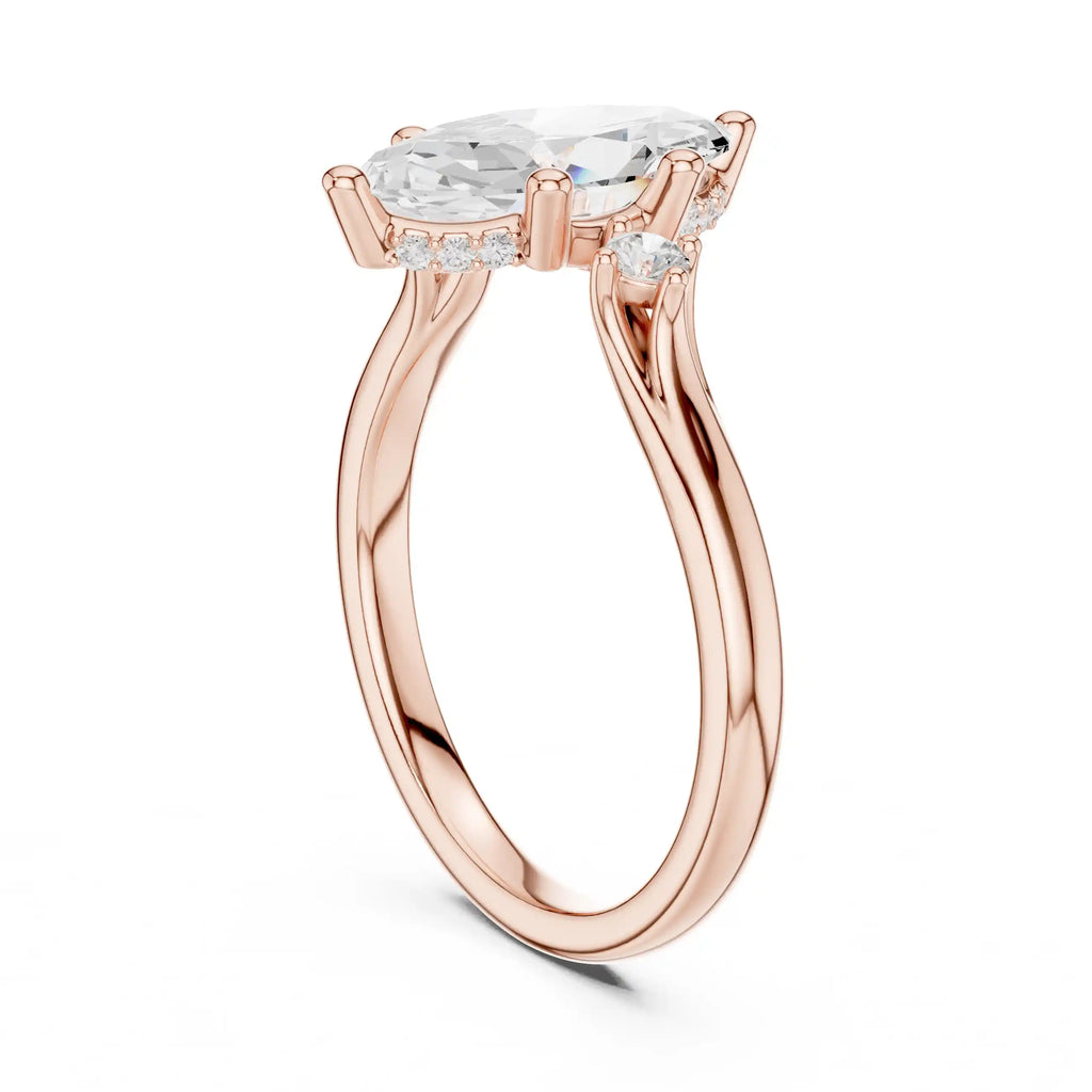 Marquise-Cut Diamond Three-Stone Ring
