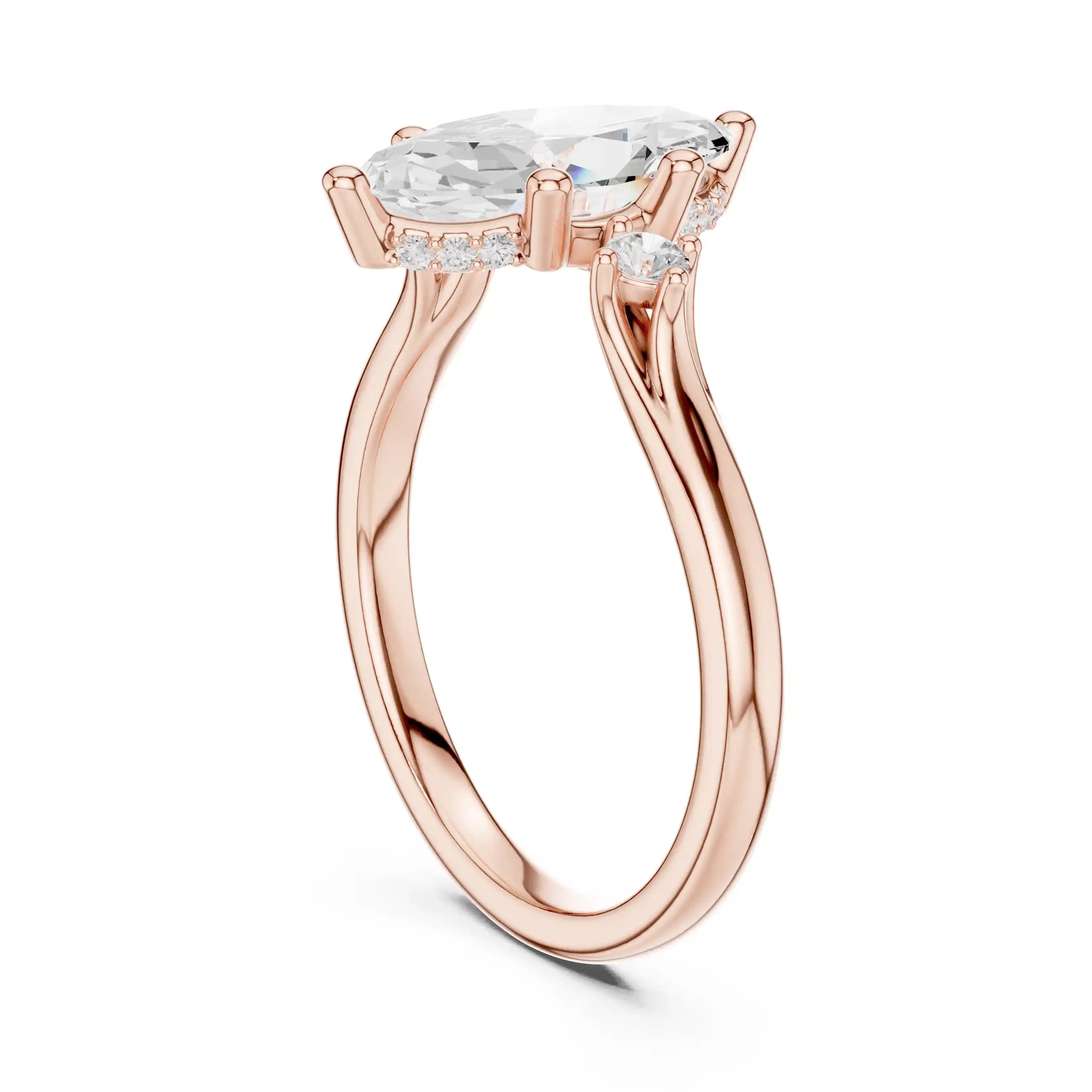 Marquise-Cut Diamond Three-Stone Ring