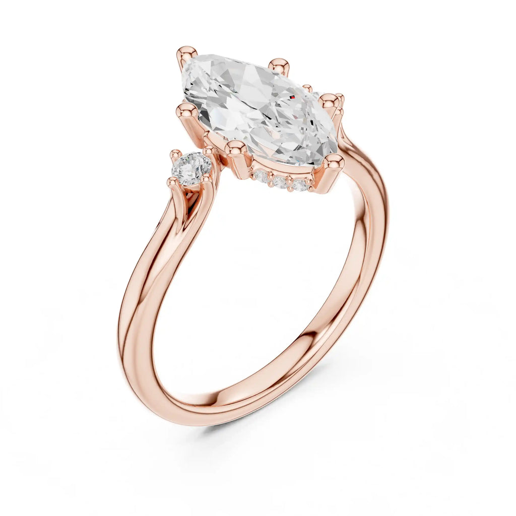 Marquise-Cut Diamond Three-Stone Ring
