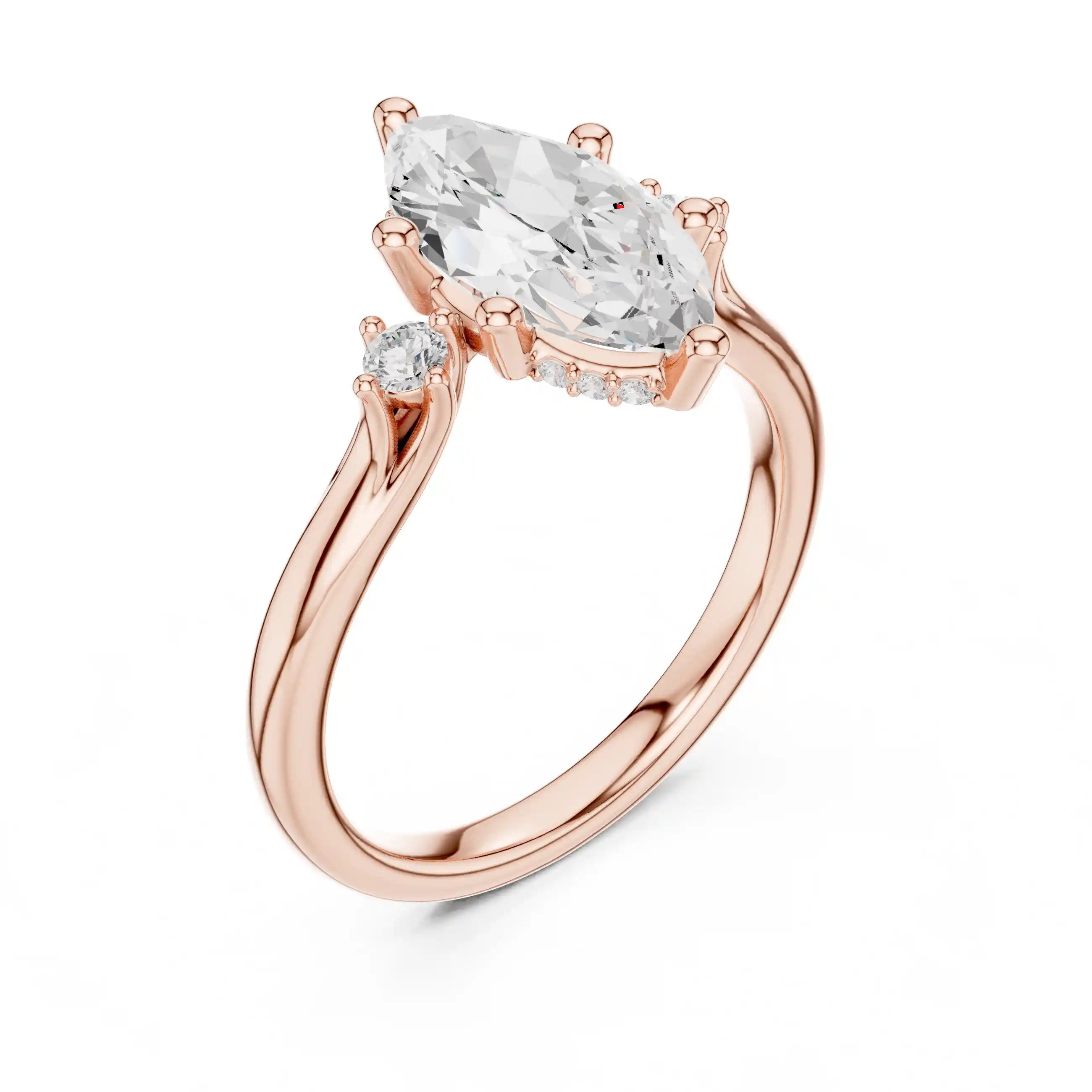 Marquise-Cut Diamond Three-Stone Ring