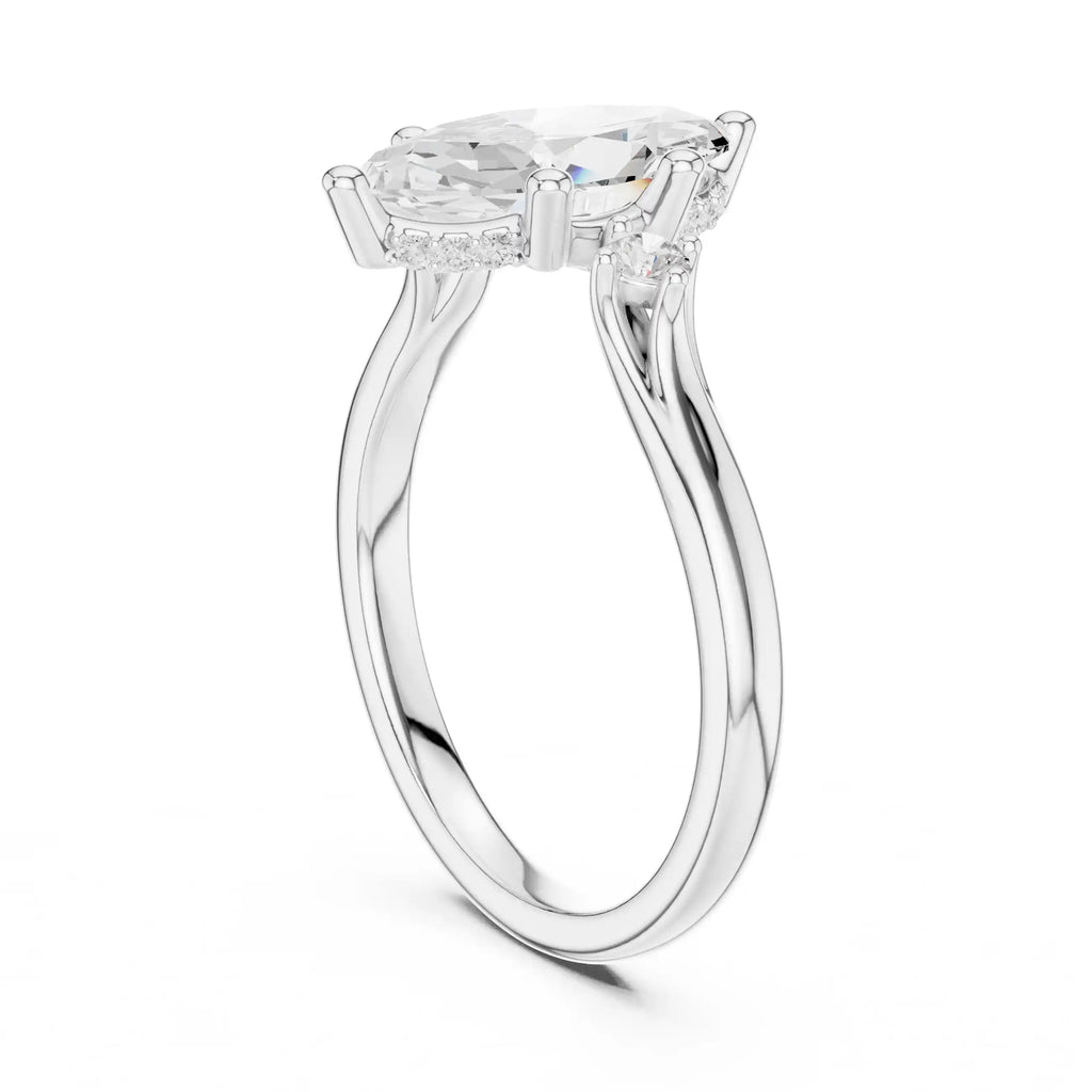 Marquise-Cut Diamond Three-Stone Ring