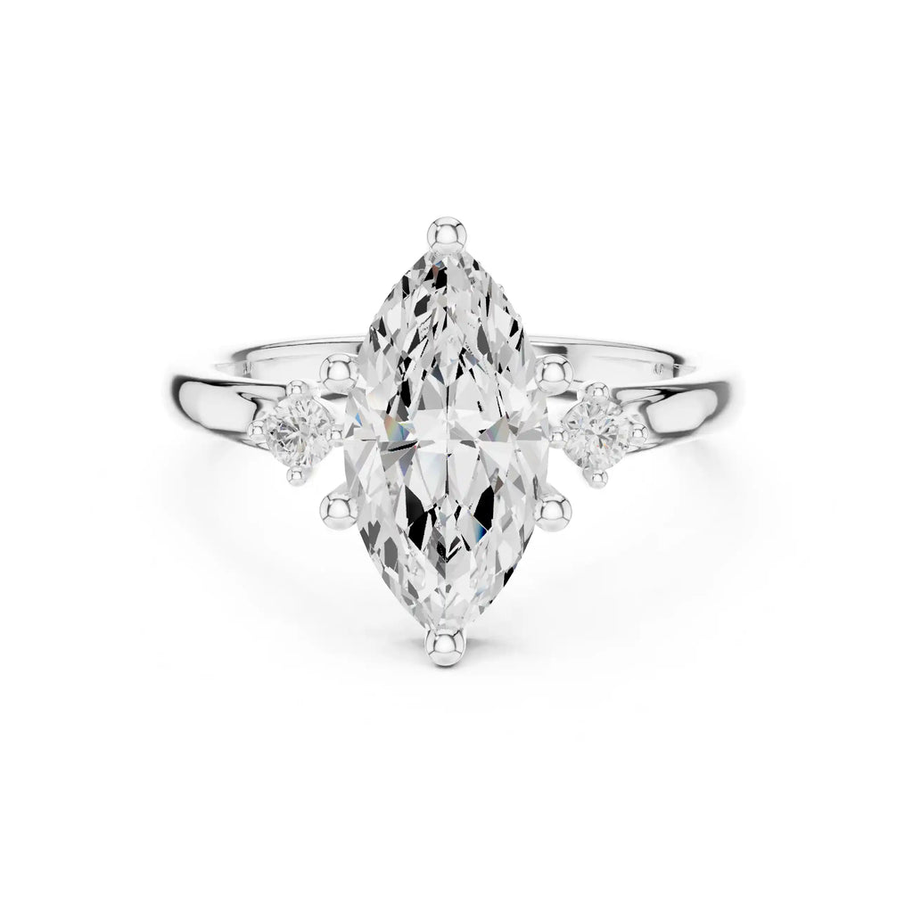 Marquise-Cut Diamond Three-Stone Ring