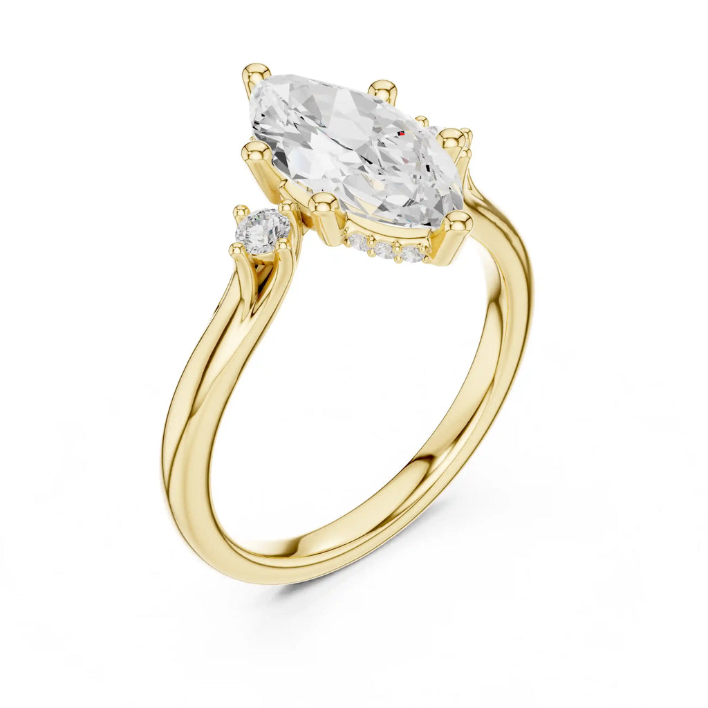 Marquise-Cut Diamond Three-Stone Ring
