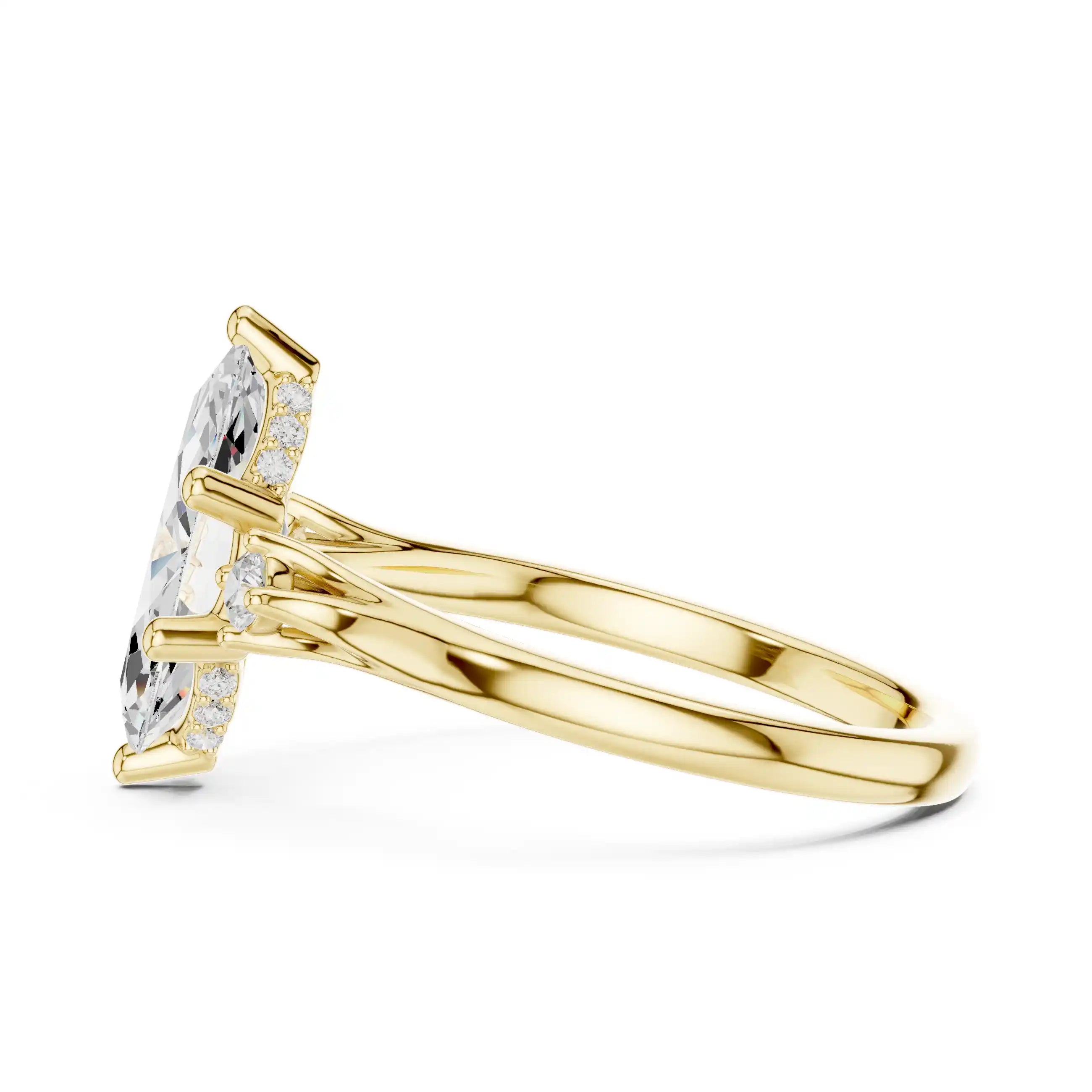 Marquise-Cut Diamond Three-Stone Ring