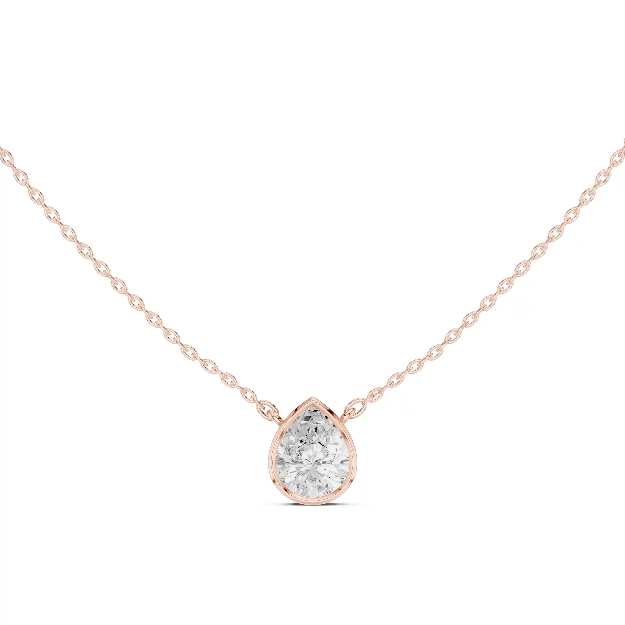 Bezel Set Solitaire Necklace
