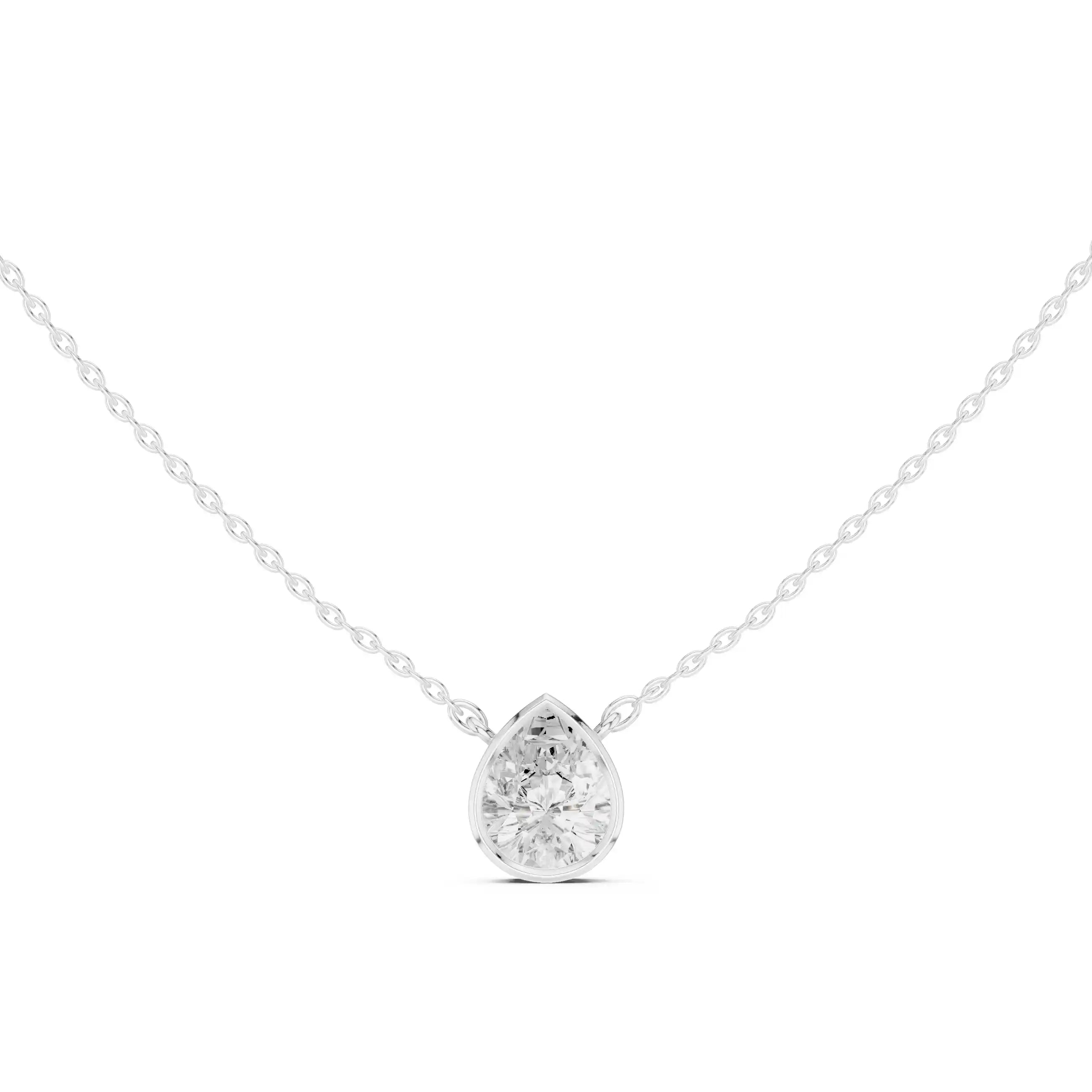 Bezel Set Solitaire Necklace